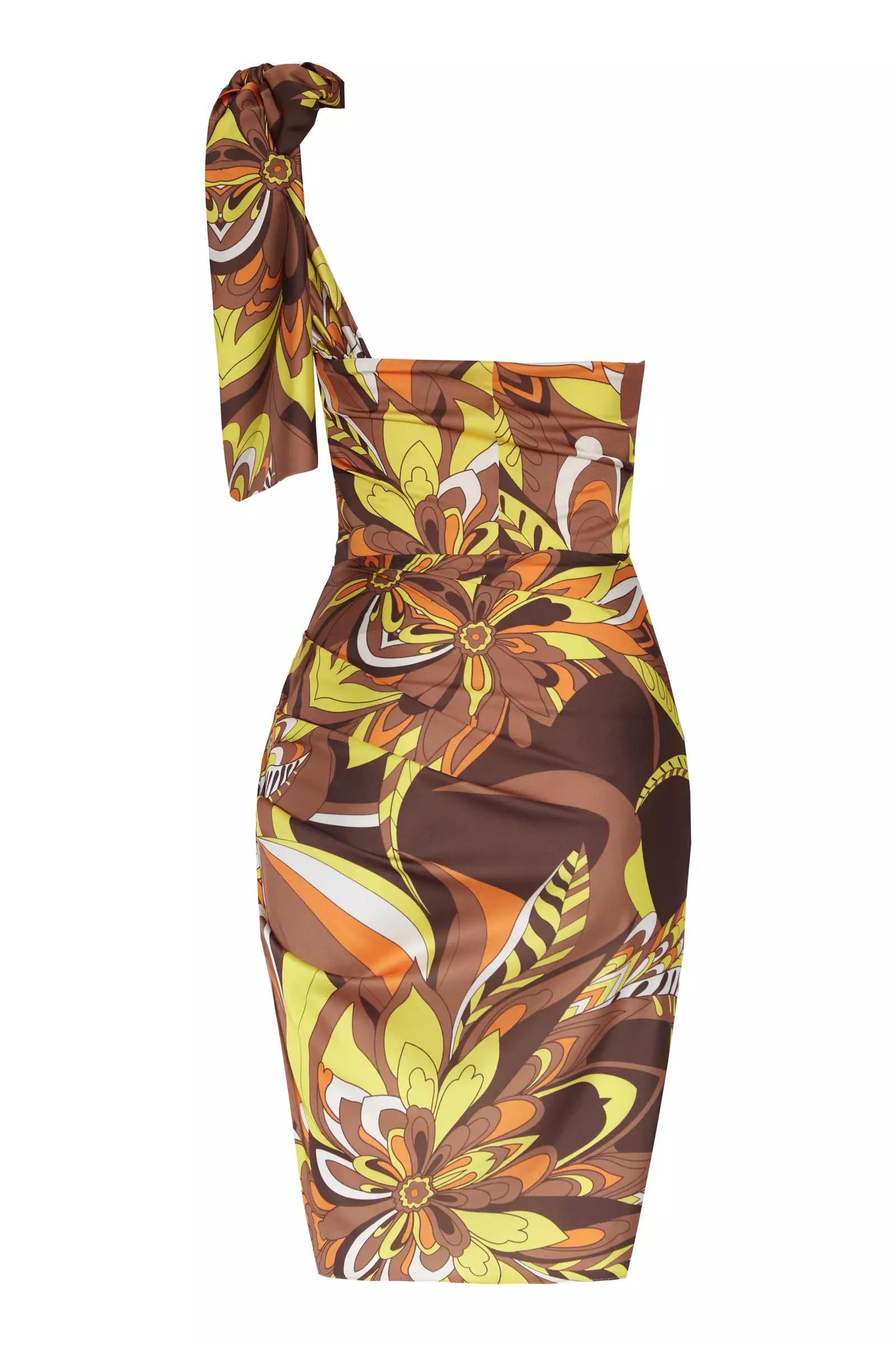 Printed Satin Sleeveless Maxi Dress