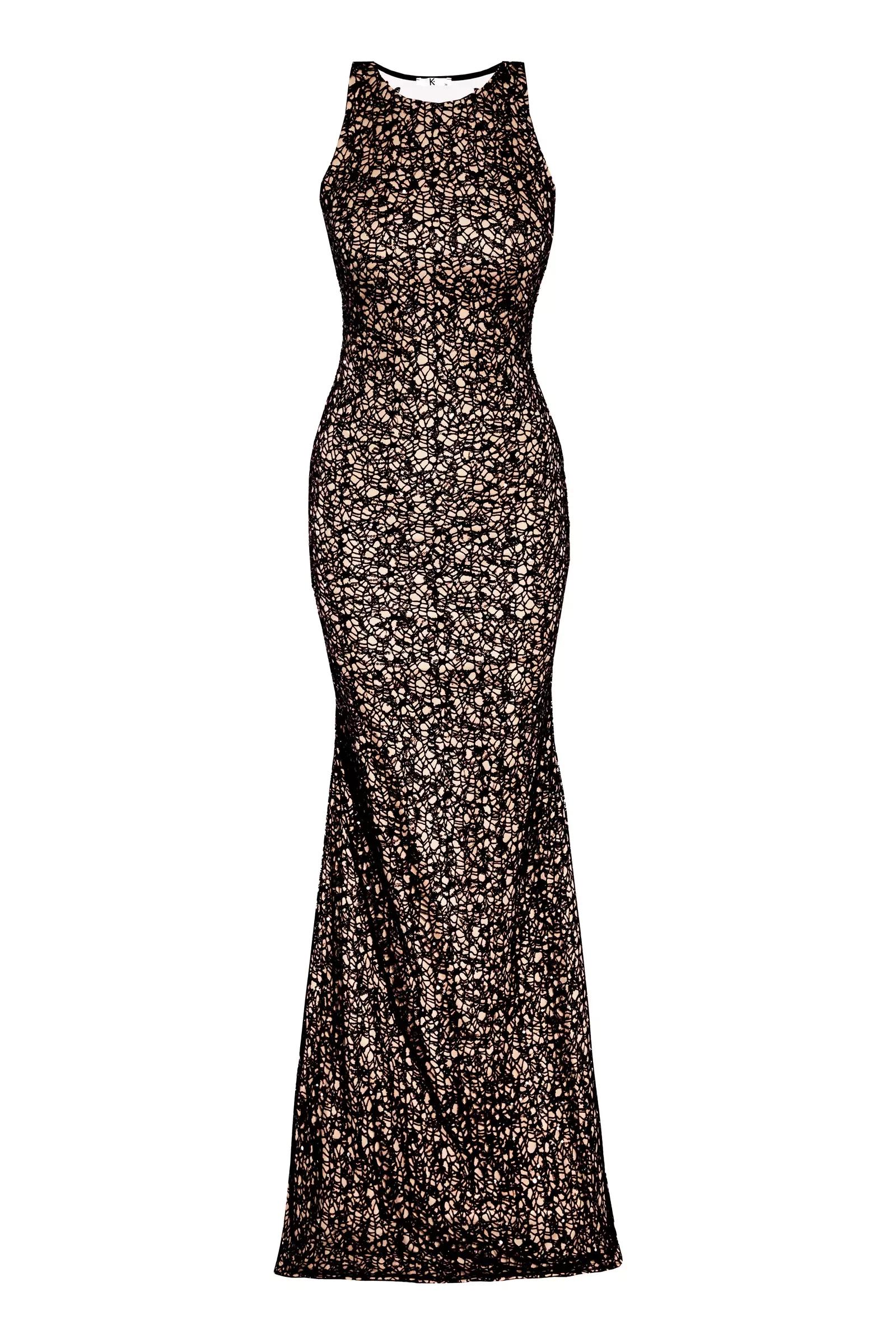 Black Lace Sleeveless Maxi Dress