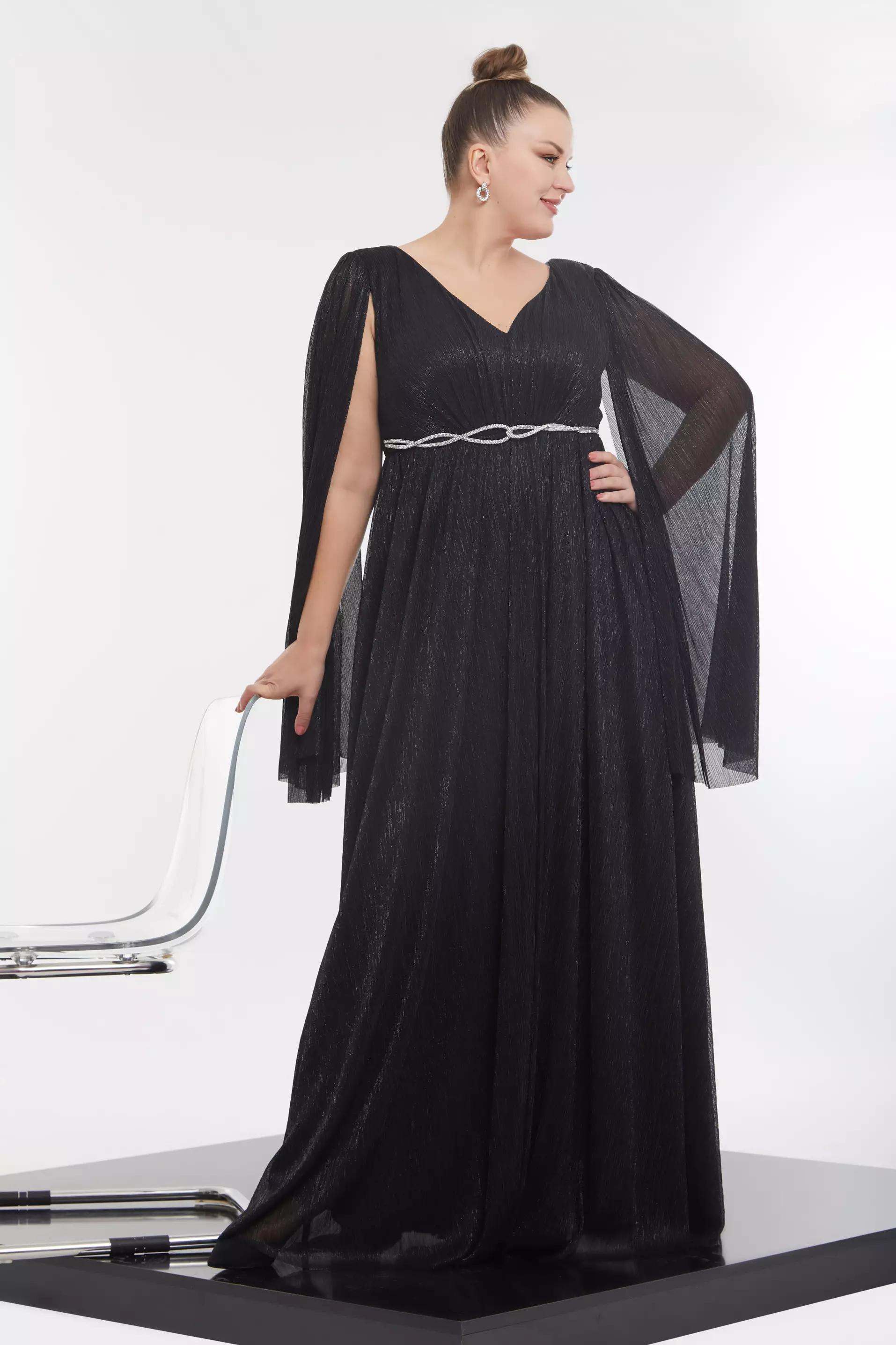 Black plus size moonlight long sleeve maxi dress