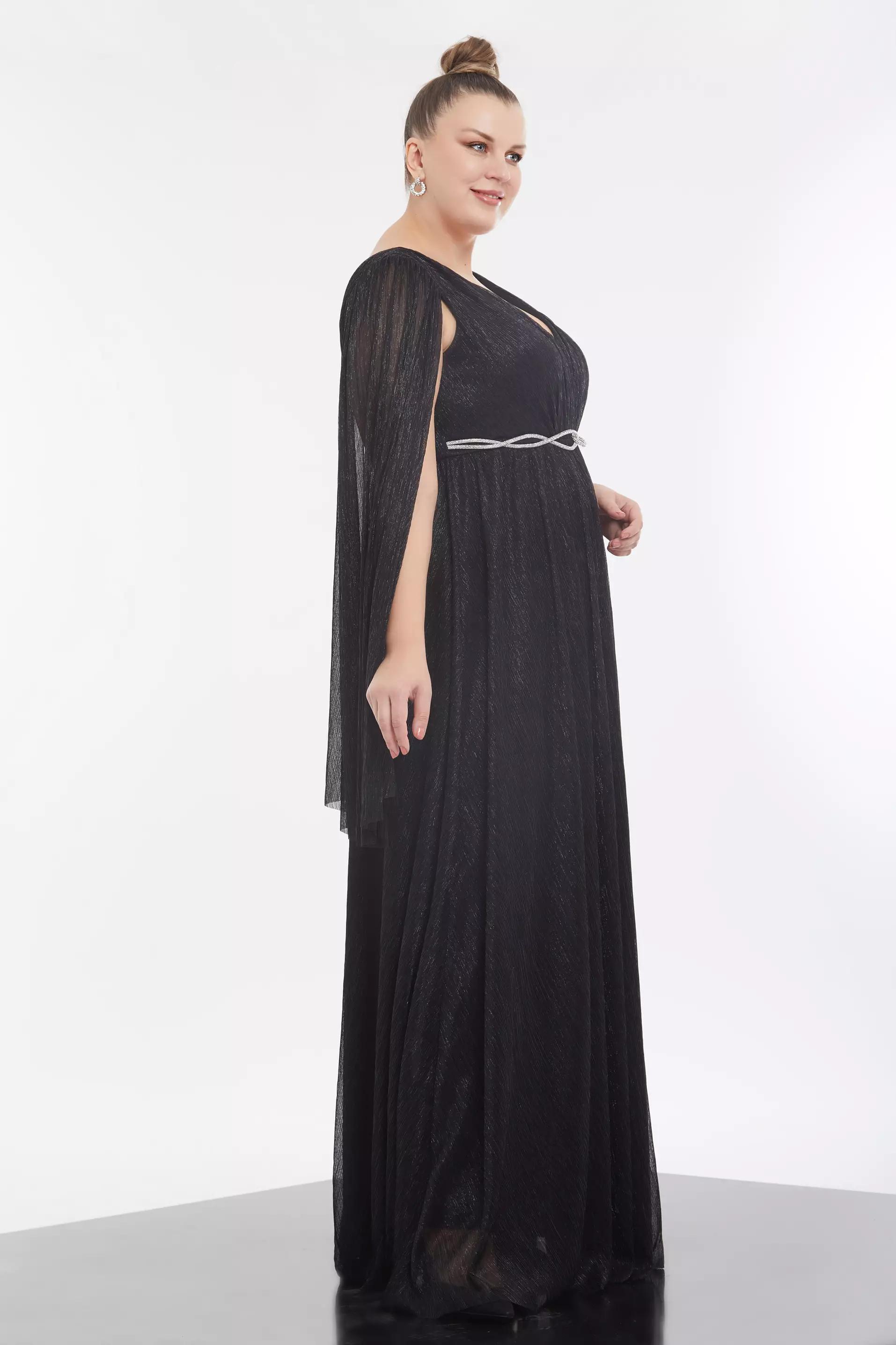 Black plus size moonlight long sleeve maxi dress