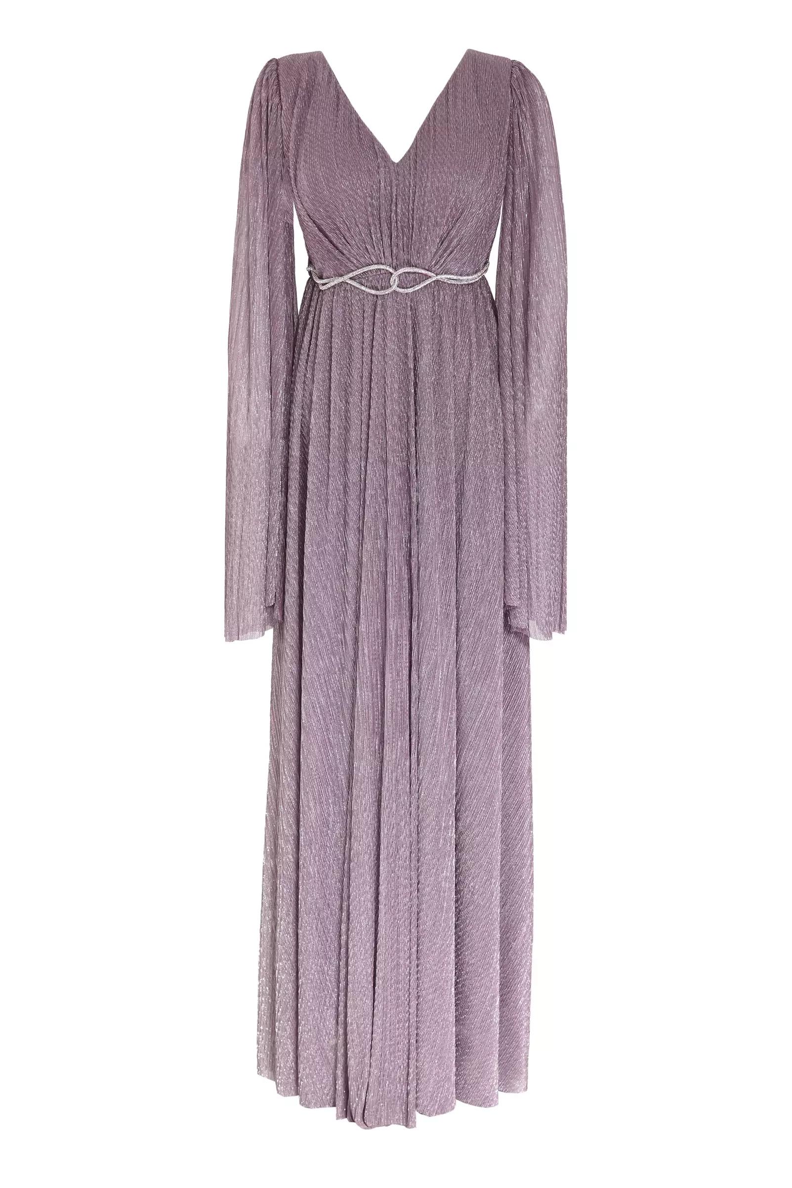 Lilac plus size moonlight long sleeve maxi dress