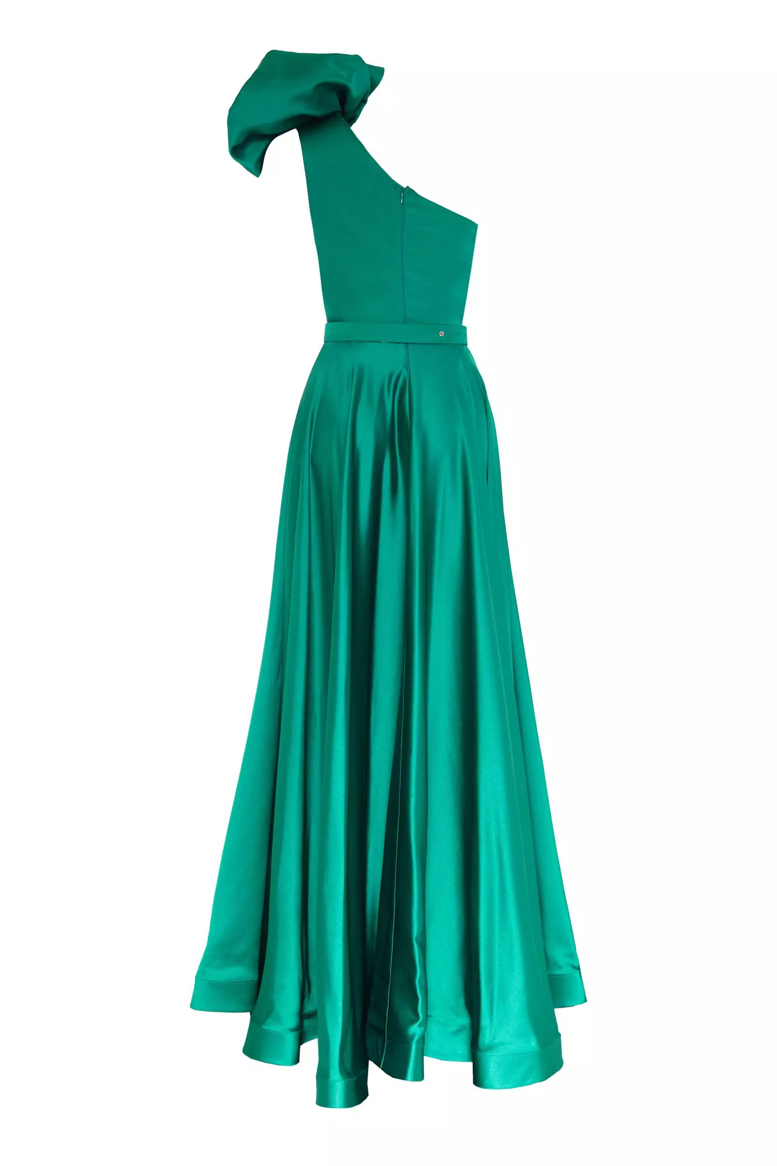 Green Satin Sleeveless Maxi Dress