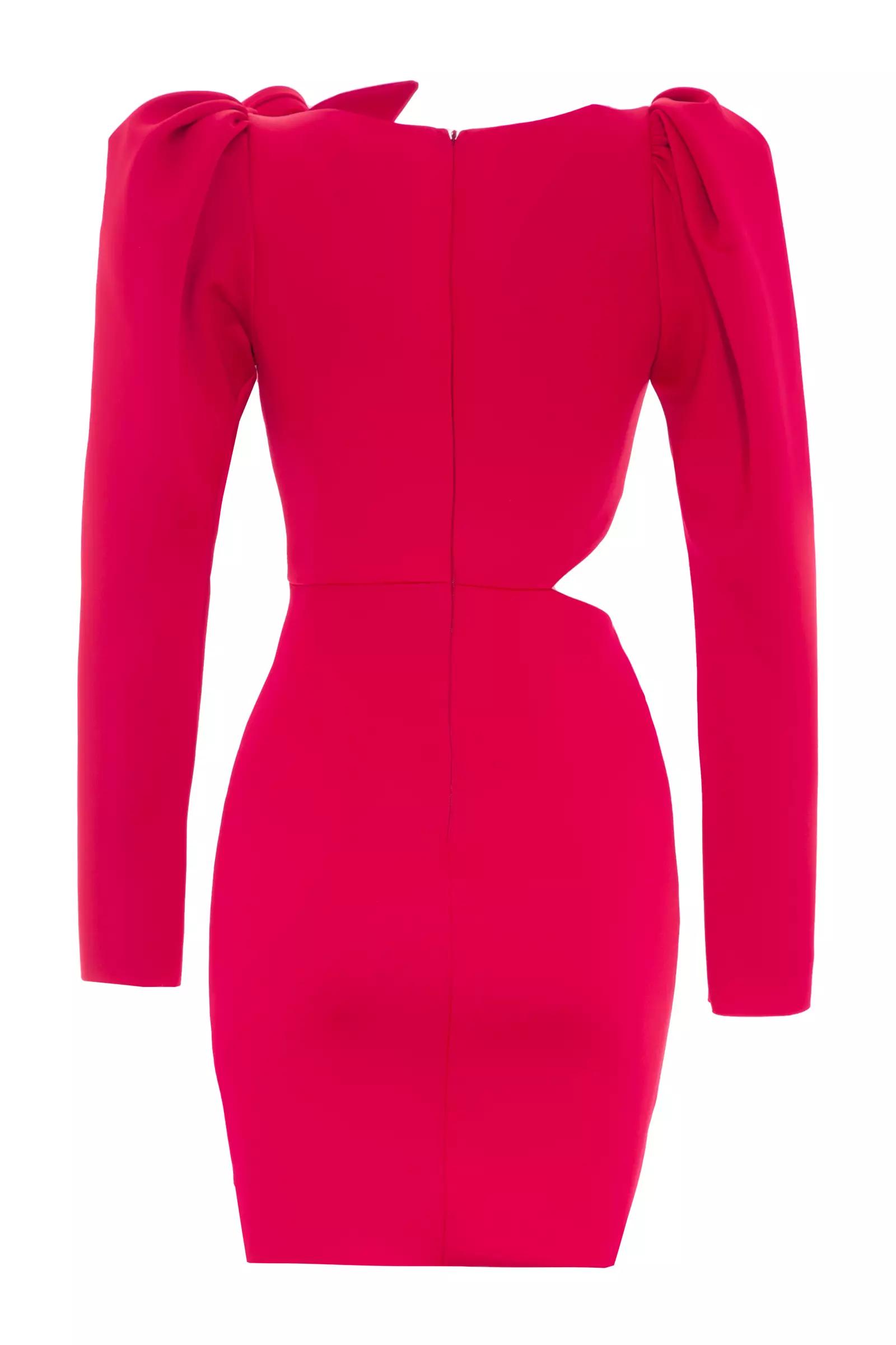 Fuchsia wowen long sleeve mini dress