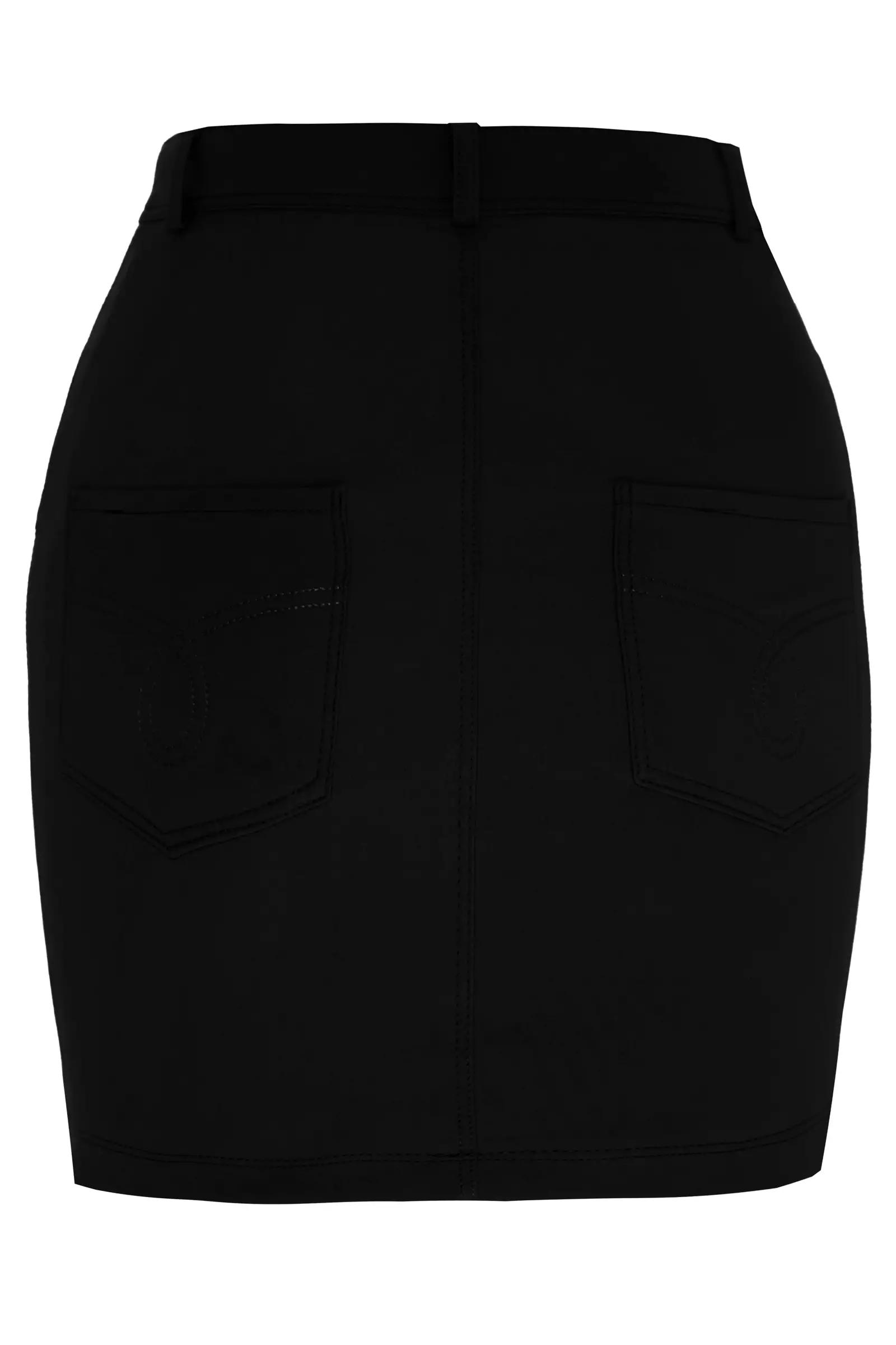 Black crepe mini skirt