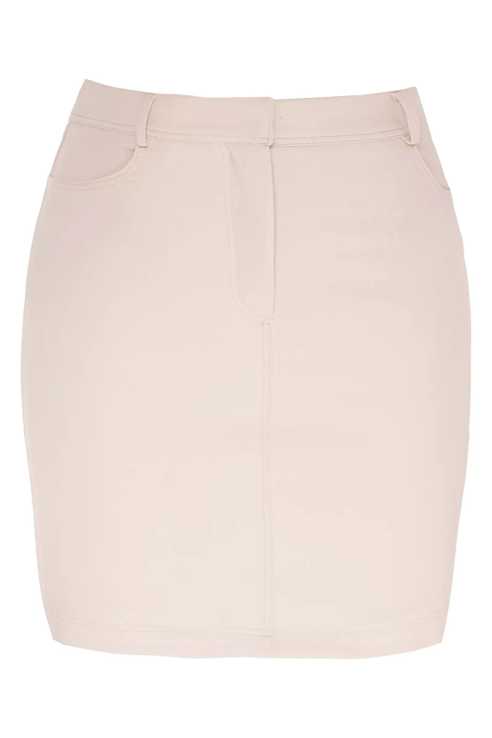 Beige crepe mini skirt