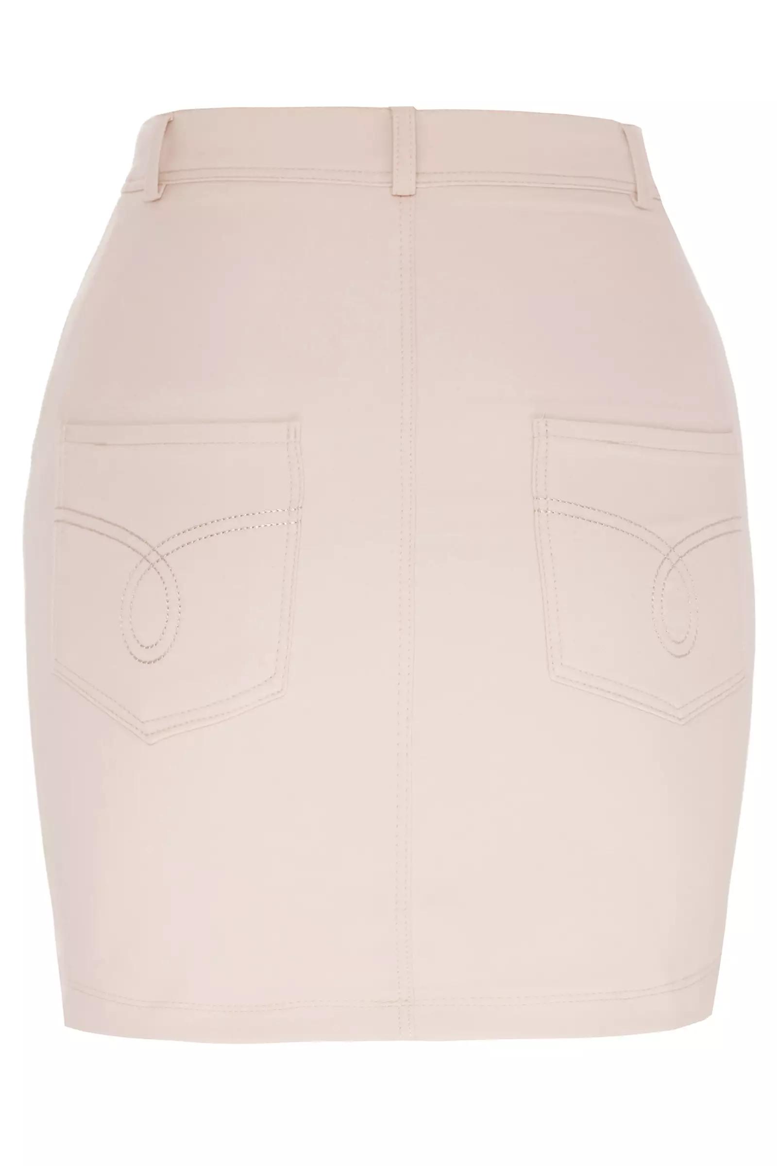 Beige crepe mini skirt