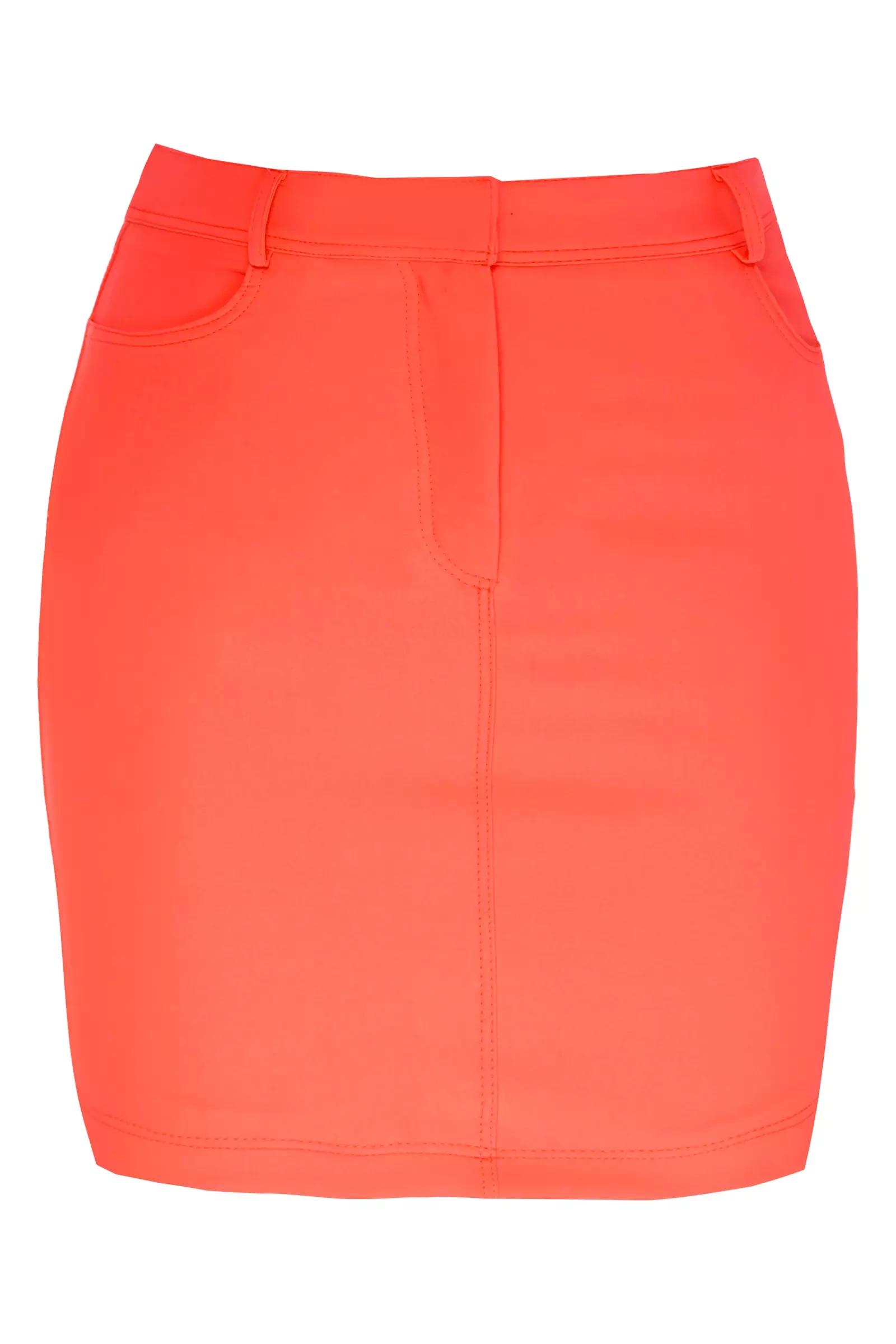 Coral crepe mini skirt