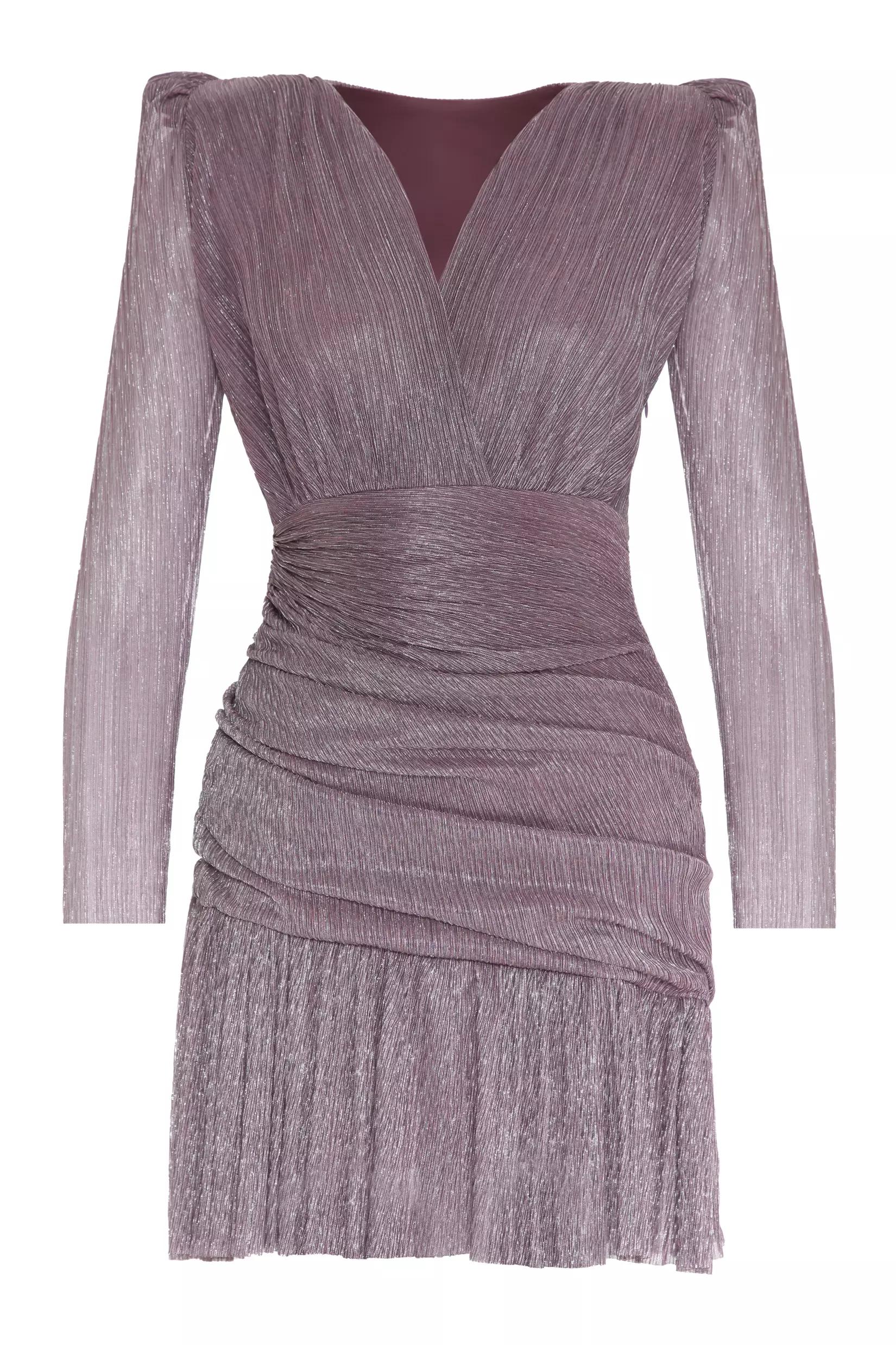 Lilac Simli Long Sleeve Mini Dress