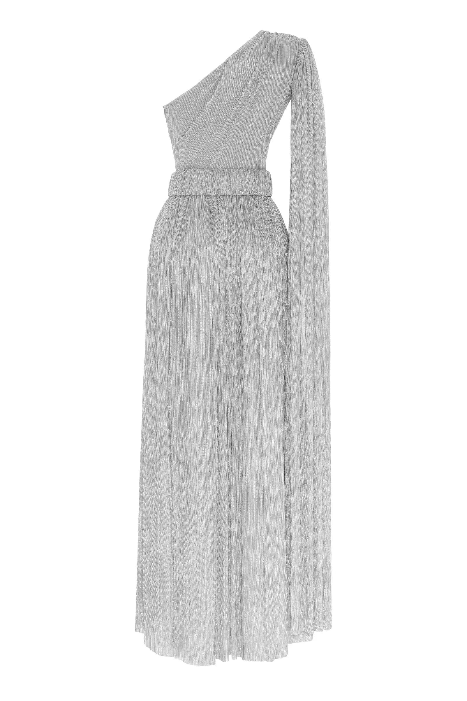 Silver moonlight one arm maxi dress