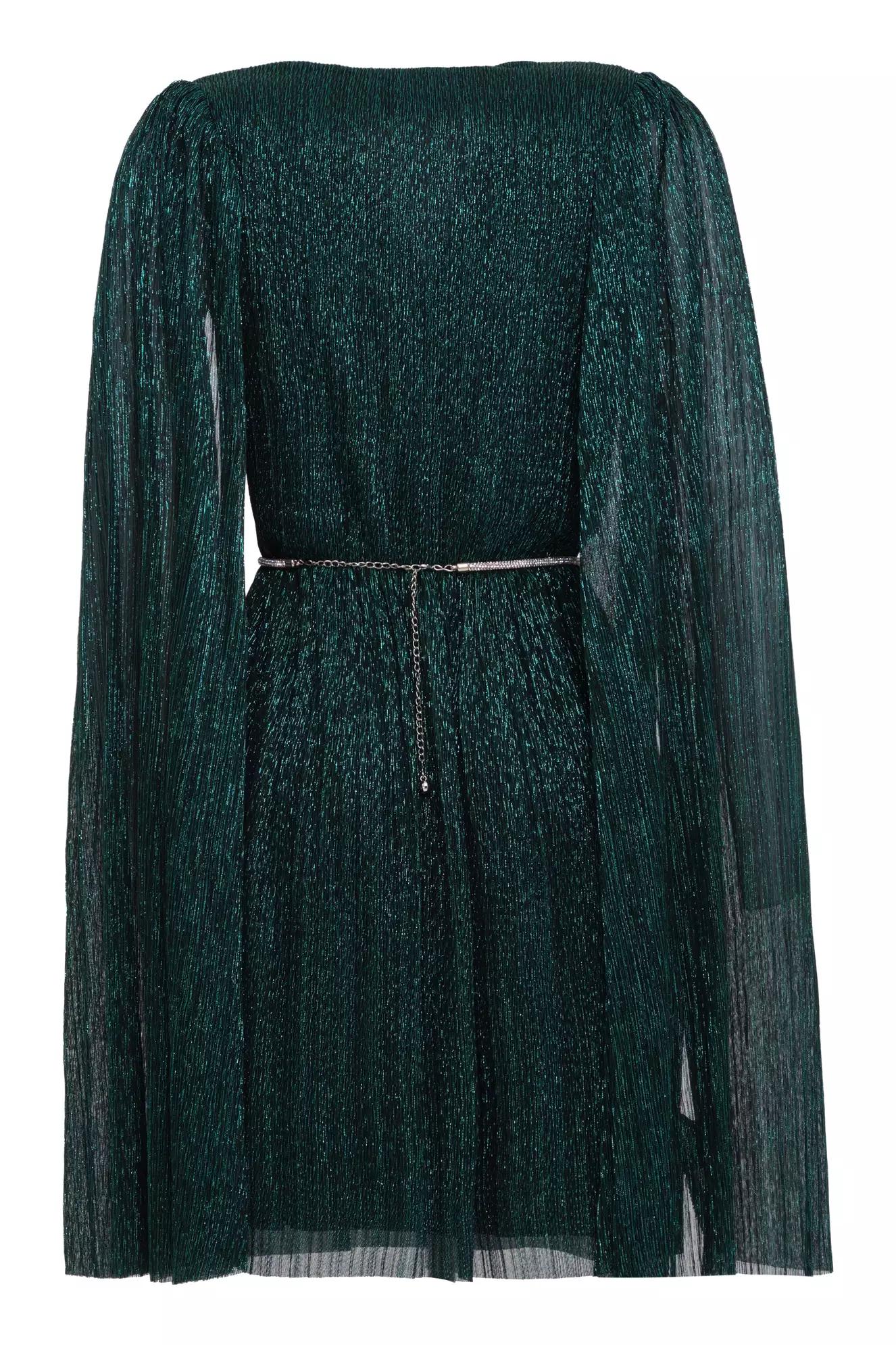 Green wowen long sleeve mini dress