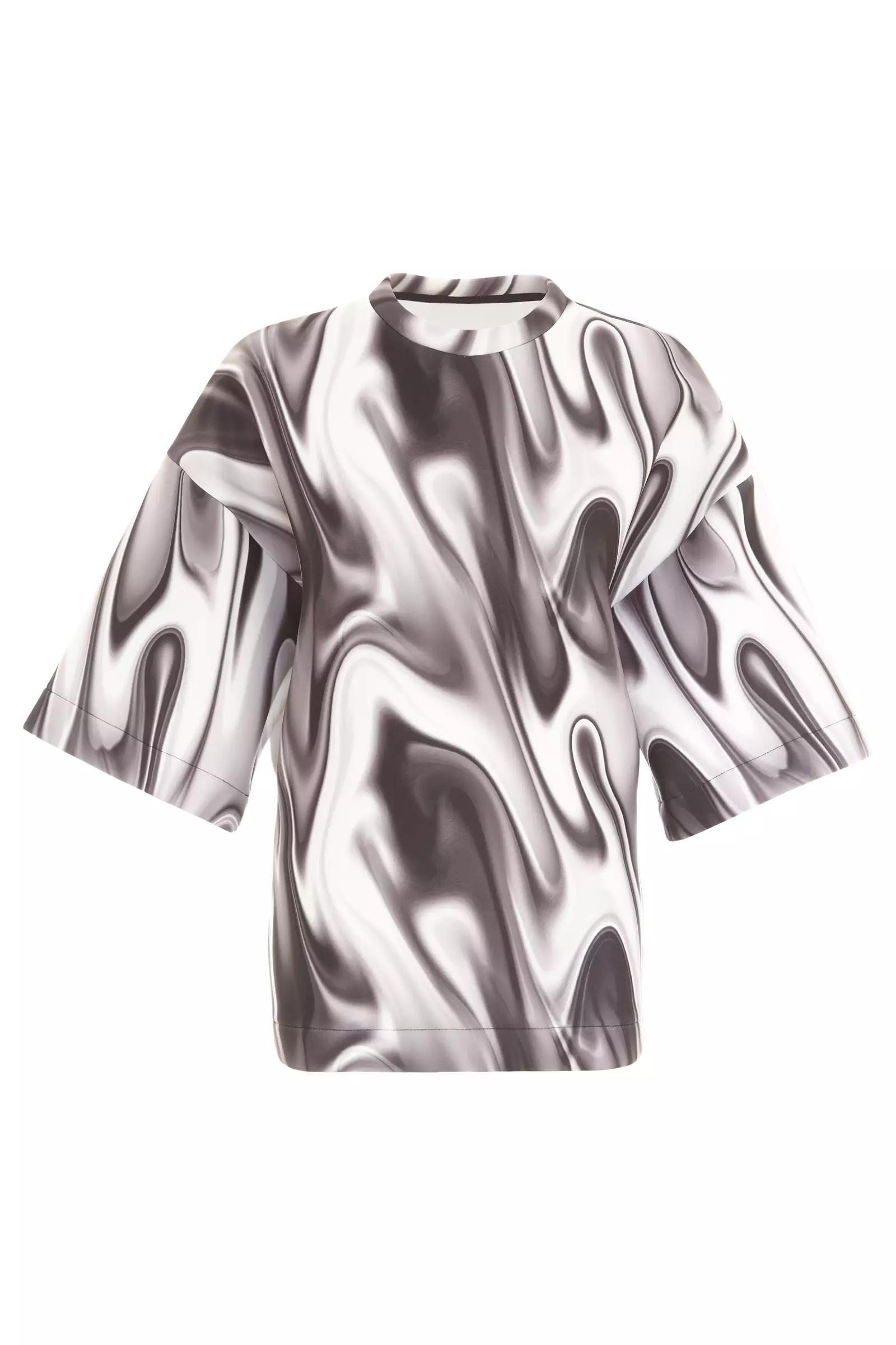 Printed dalgic long sleeve mini shirt