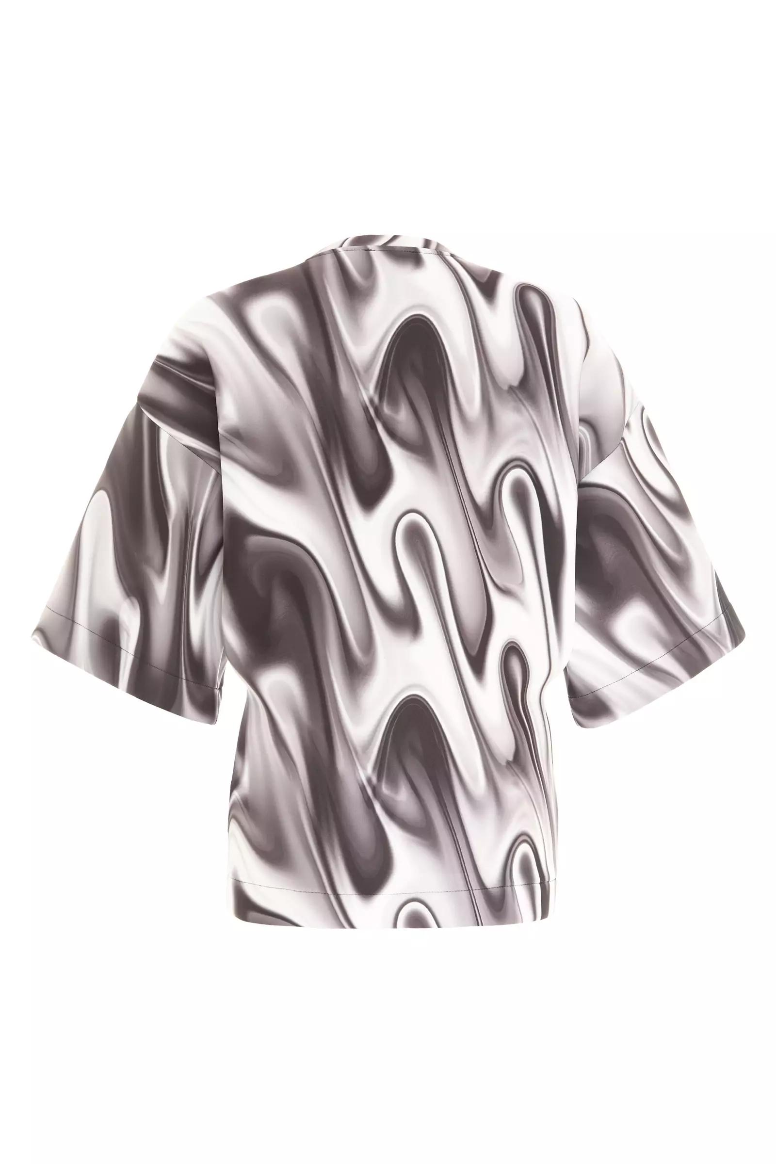 Printed dalgic long sleeve mini shirt