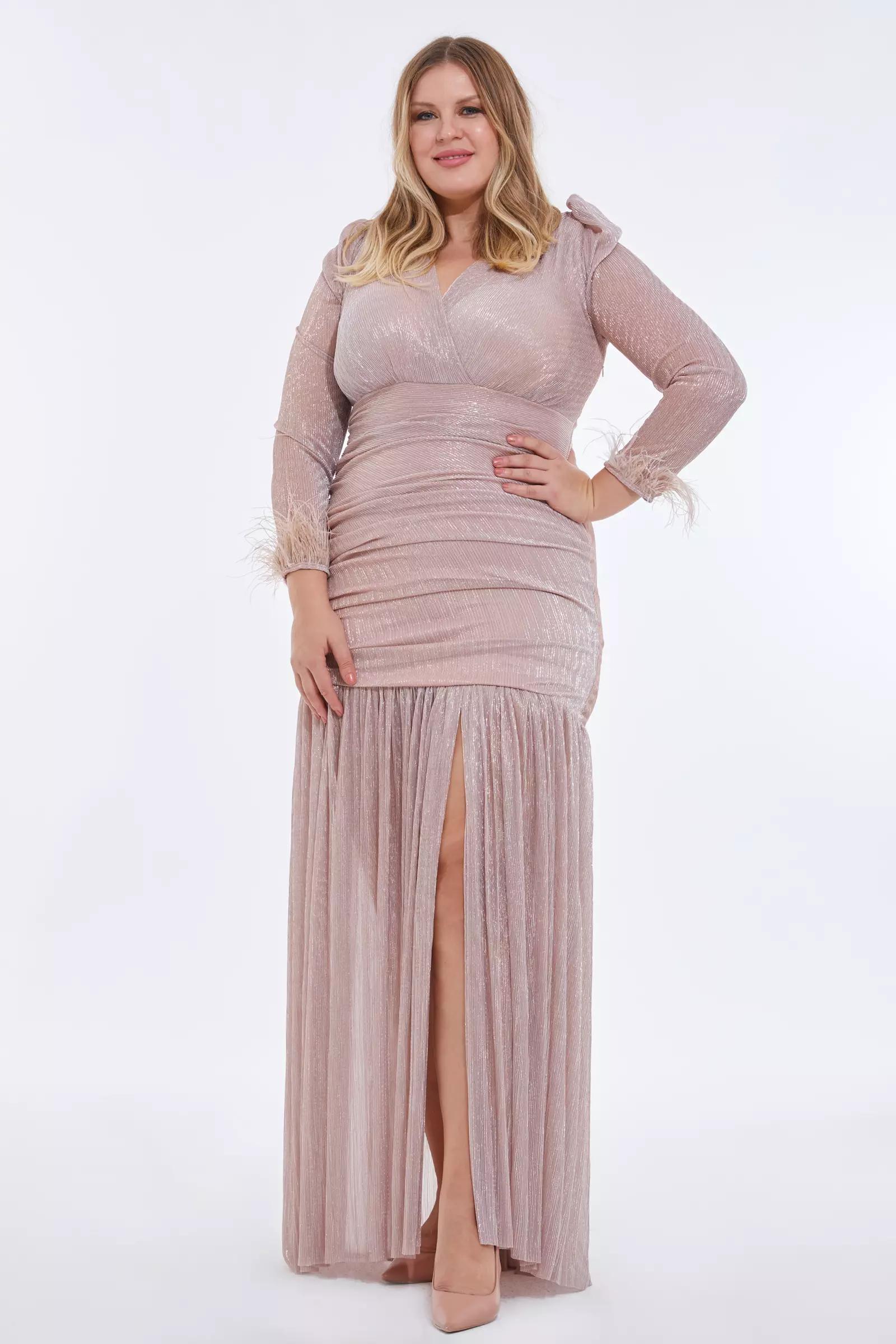 Blush plus size moonlight long sleeve maxi dress