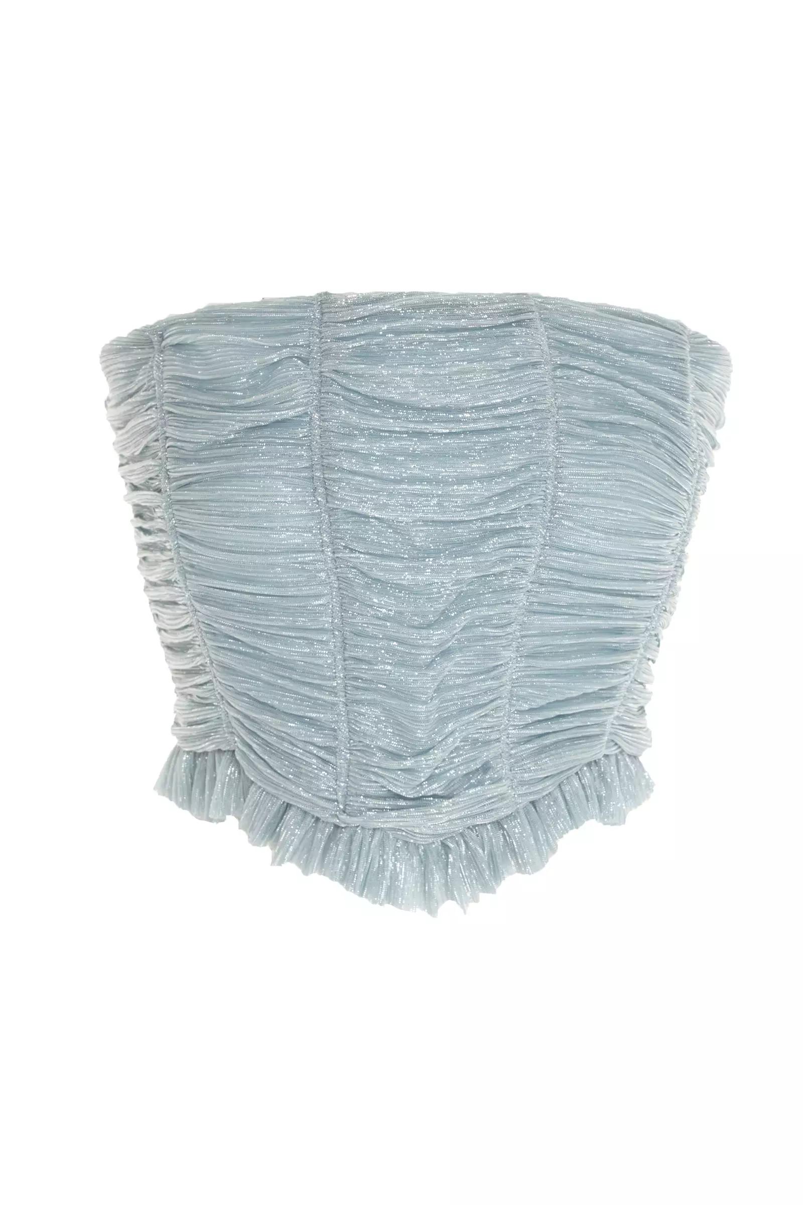 Blue moonlight strapless mini shirt