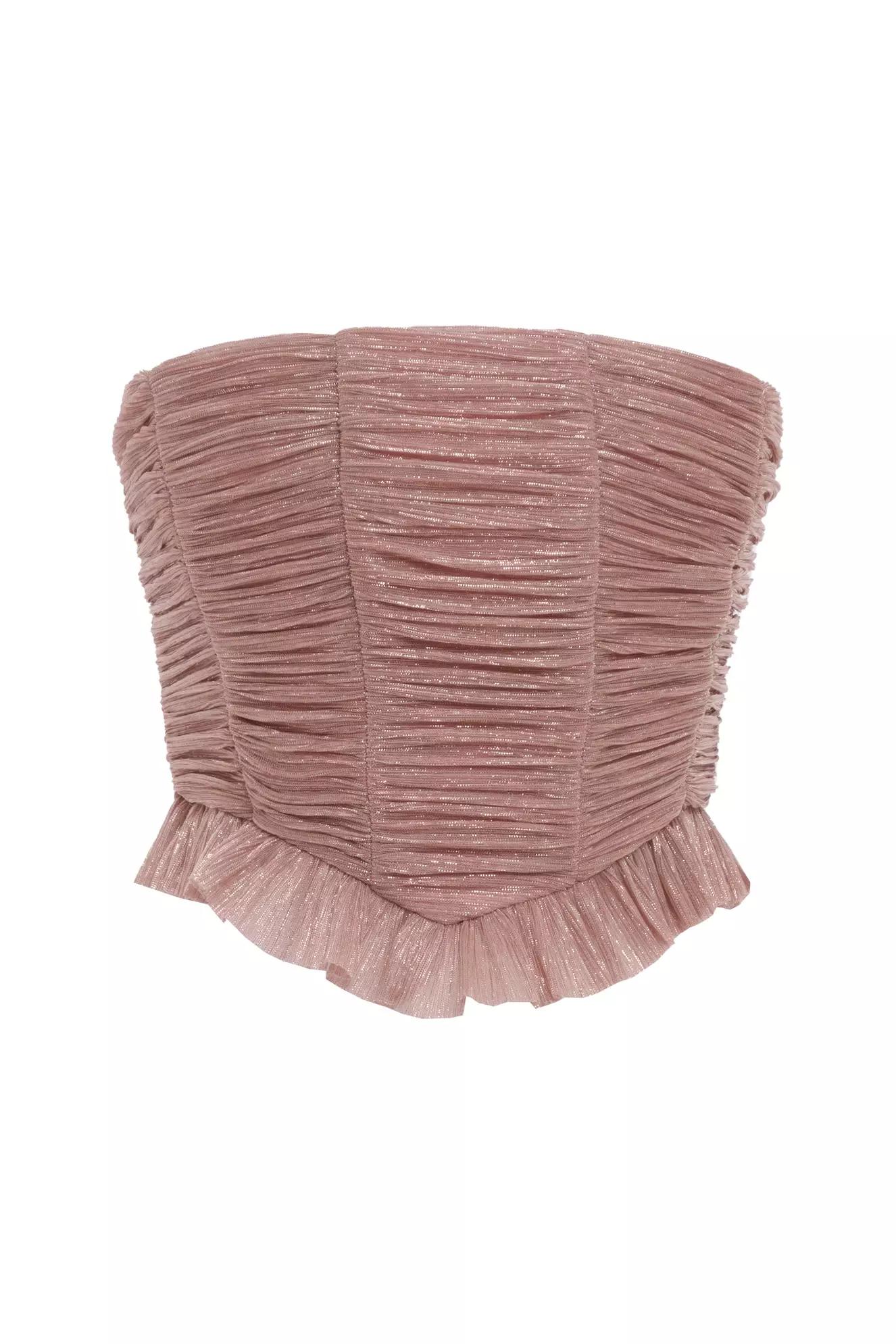 Blush moonlight strapless mini shirt