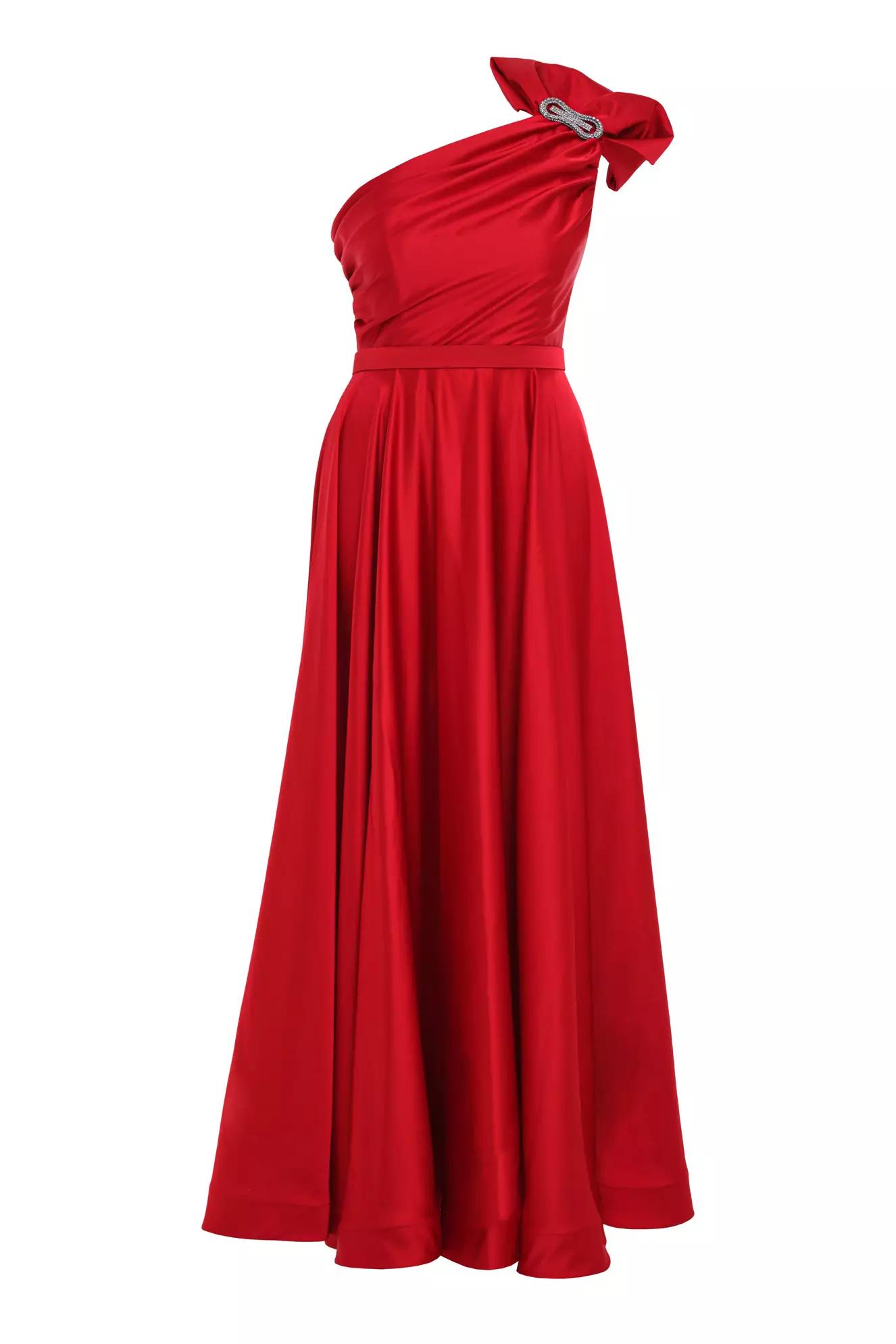 Red plus size satin sleeveless maxi dress