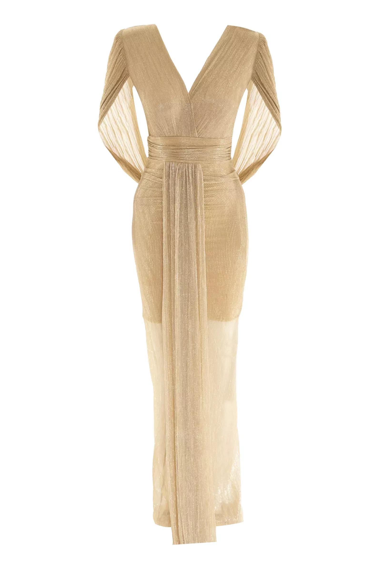 Gold moonlight long sleeve maxi dress