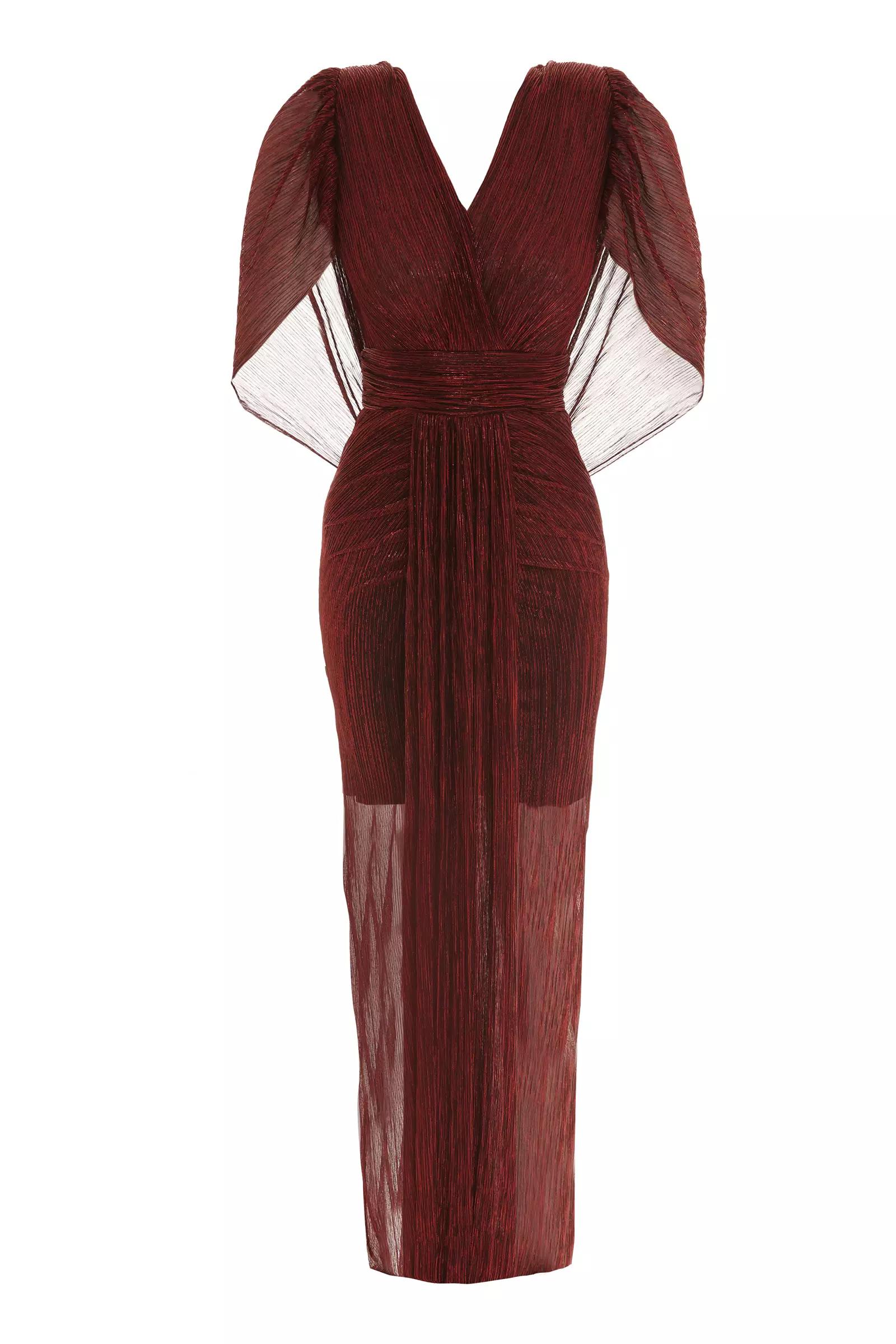 Maroon moonlight long sleeve maxi dress