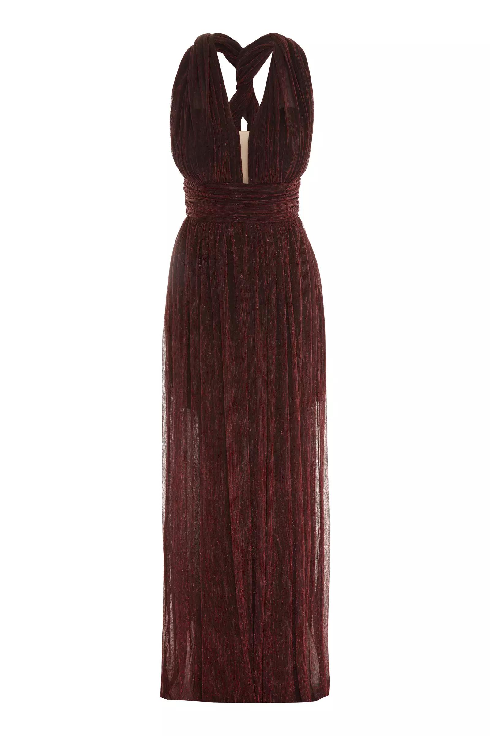 Maroon moonlight one arm mini dress