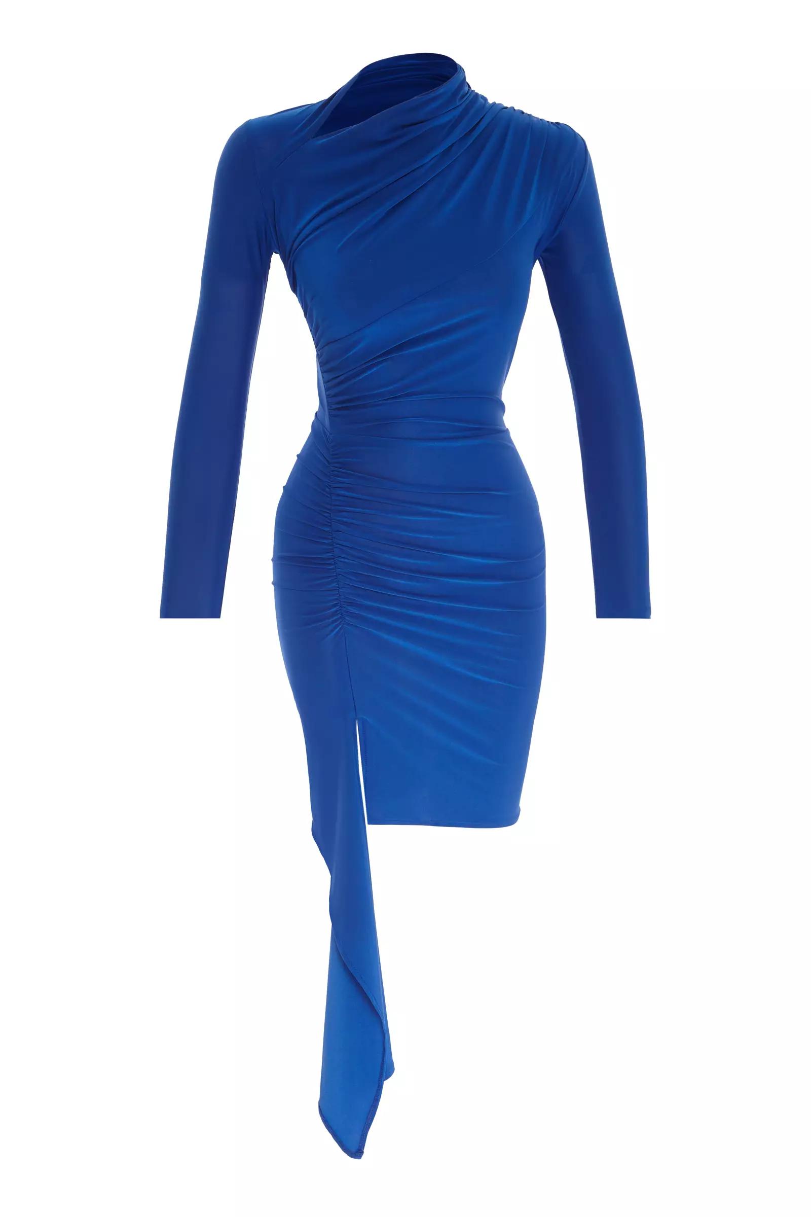 Blue sendy long sleeve midi dress