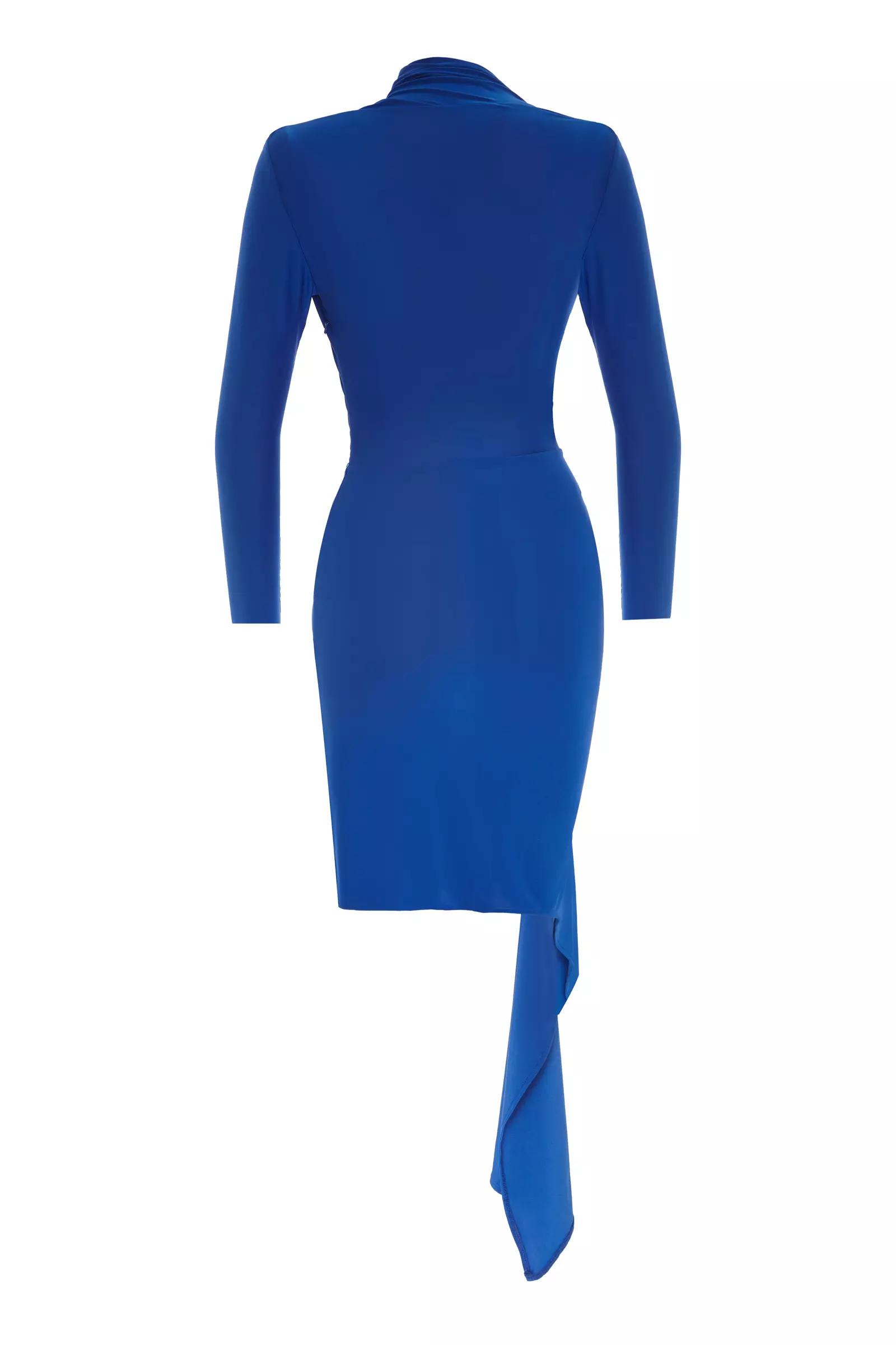 Blue sendy long sleeve midi dress