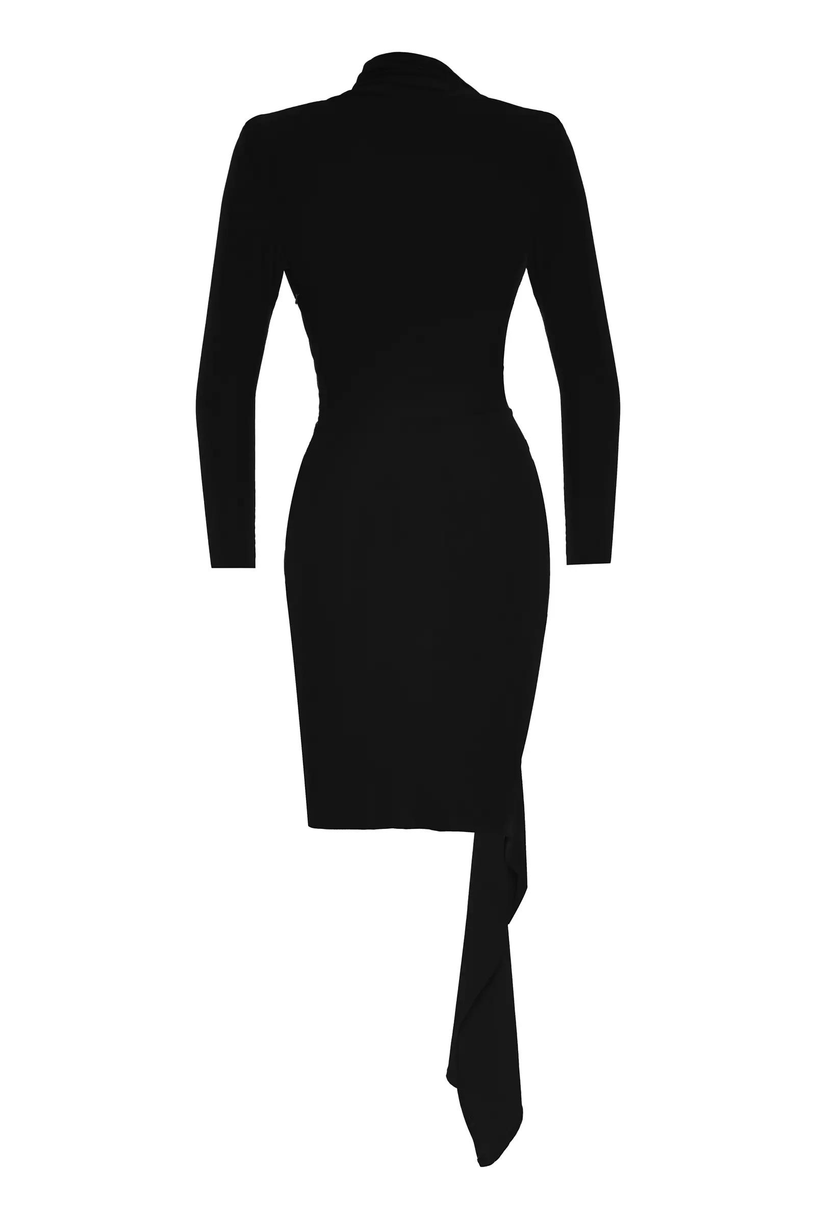 Black sendy long sleeve midi dress