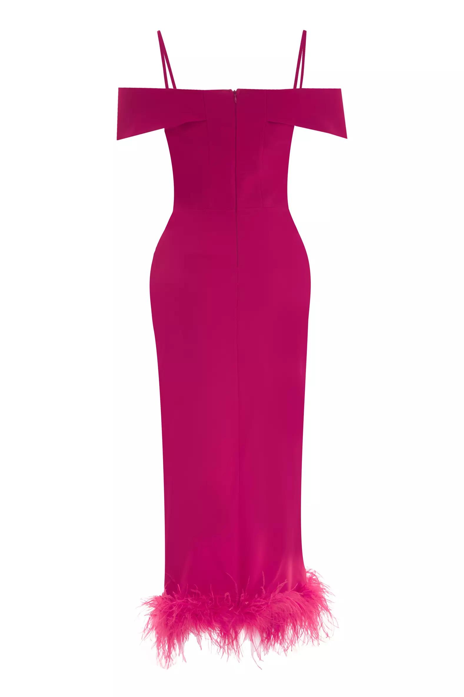 Fuchsia crepe sleeveless maxi dress