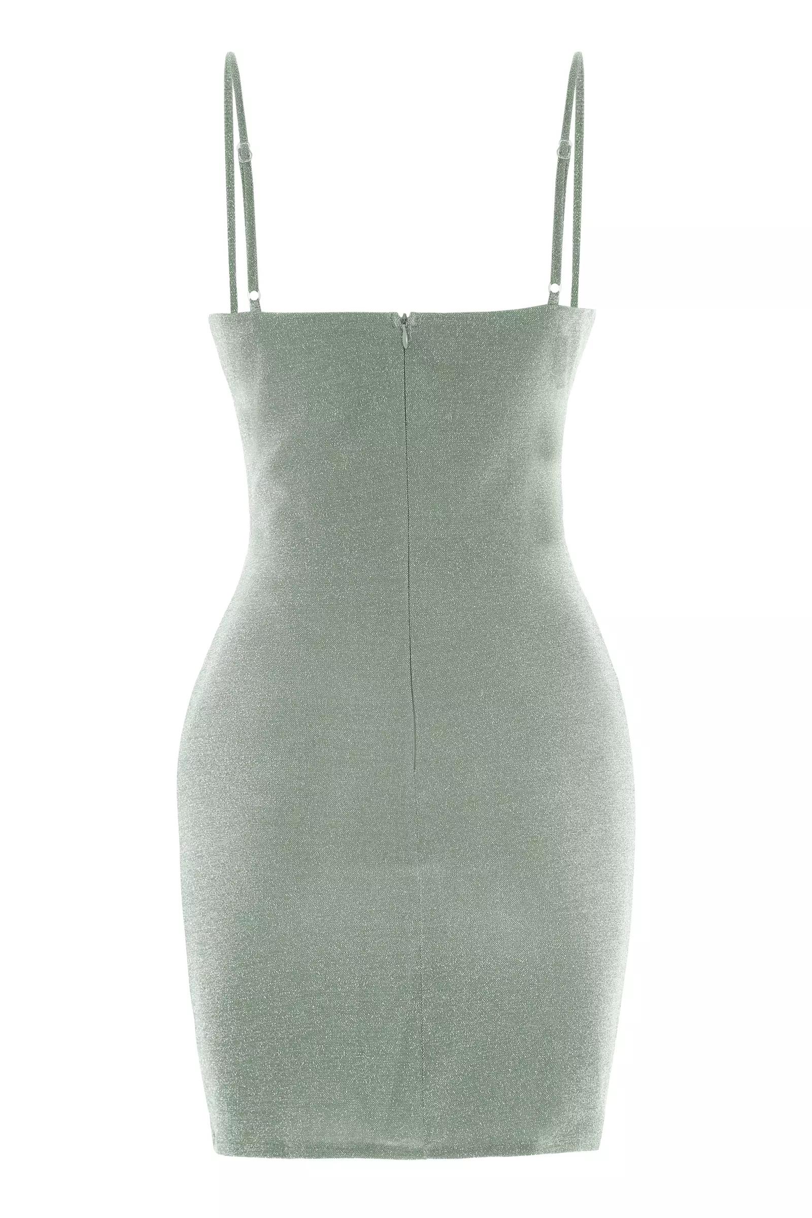 Mint green sparky sleeveless midi dress