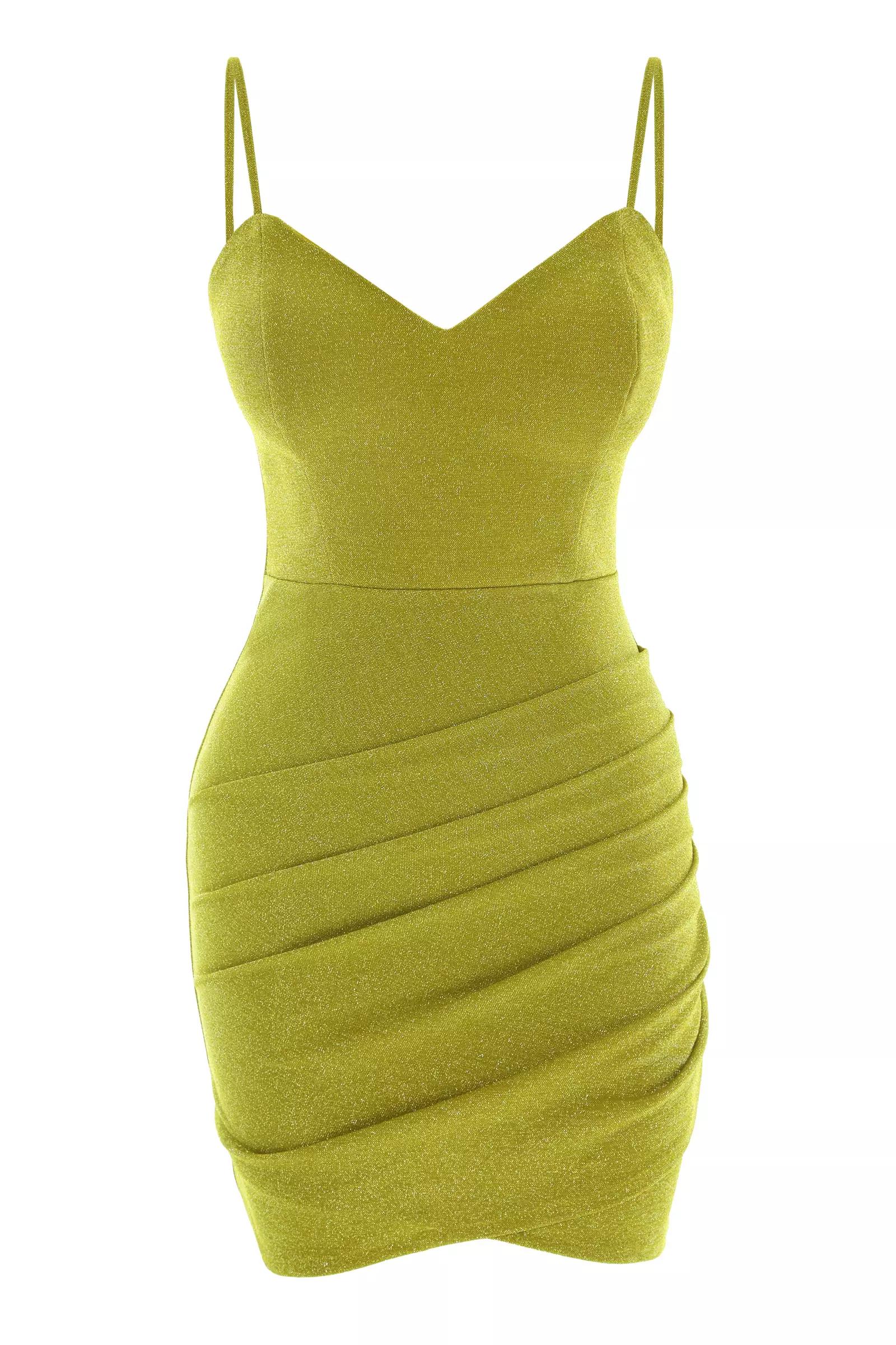 Pistachio green sparky sleeveless midi dress