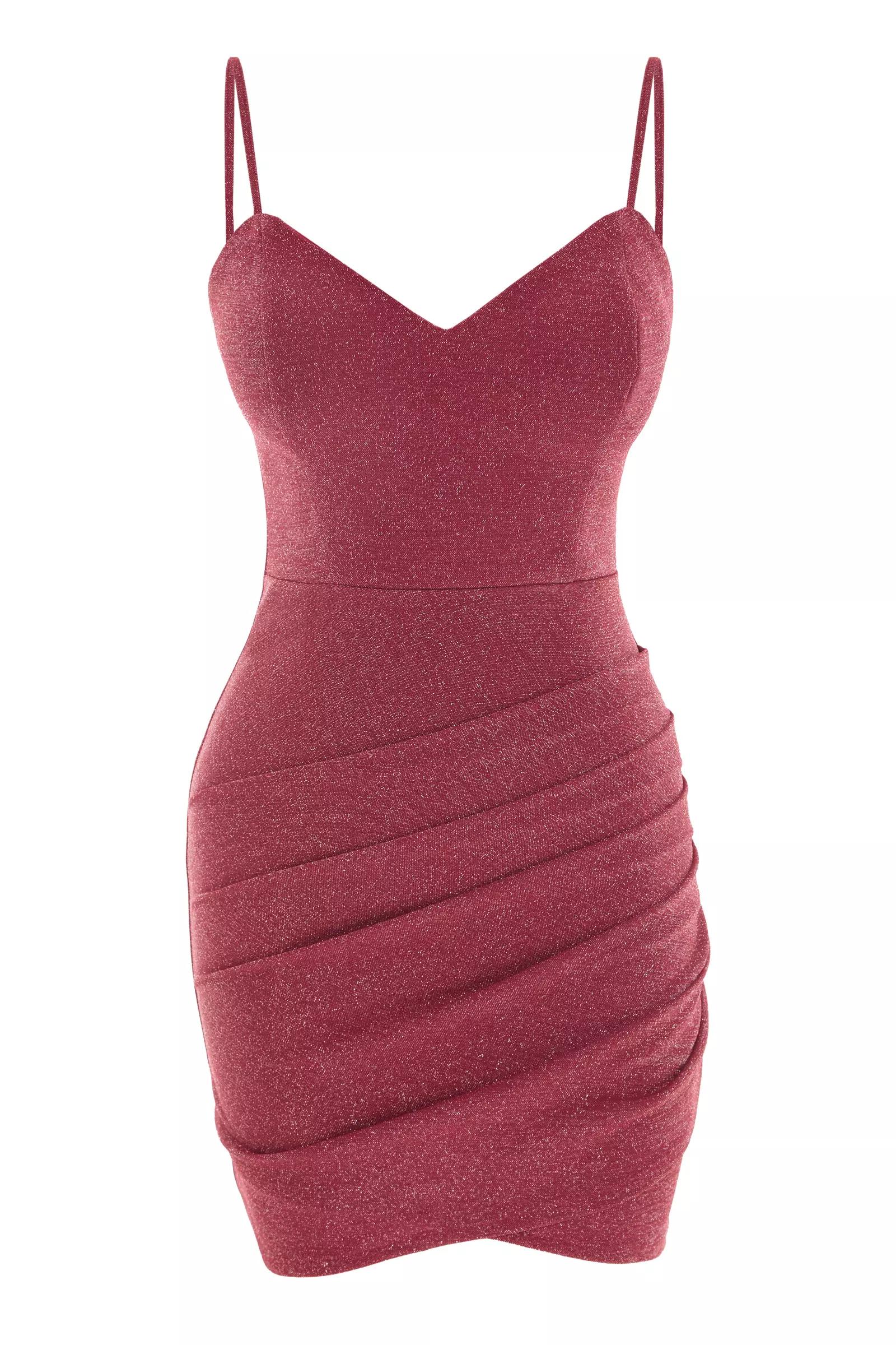 Fuchsia sparky sleeveless midi dress