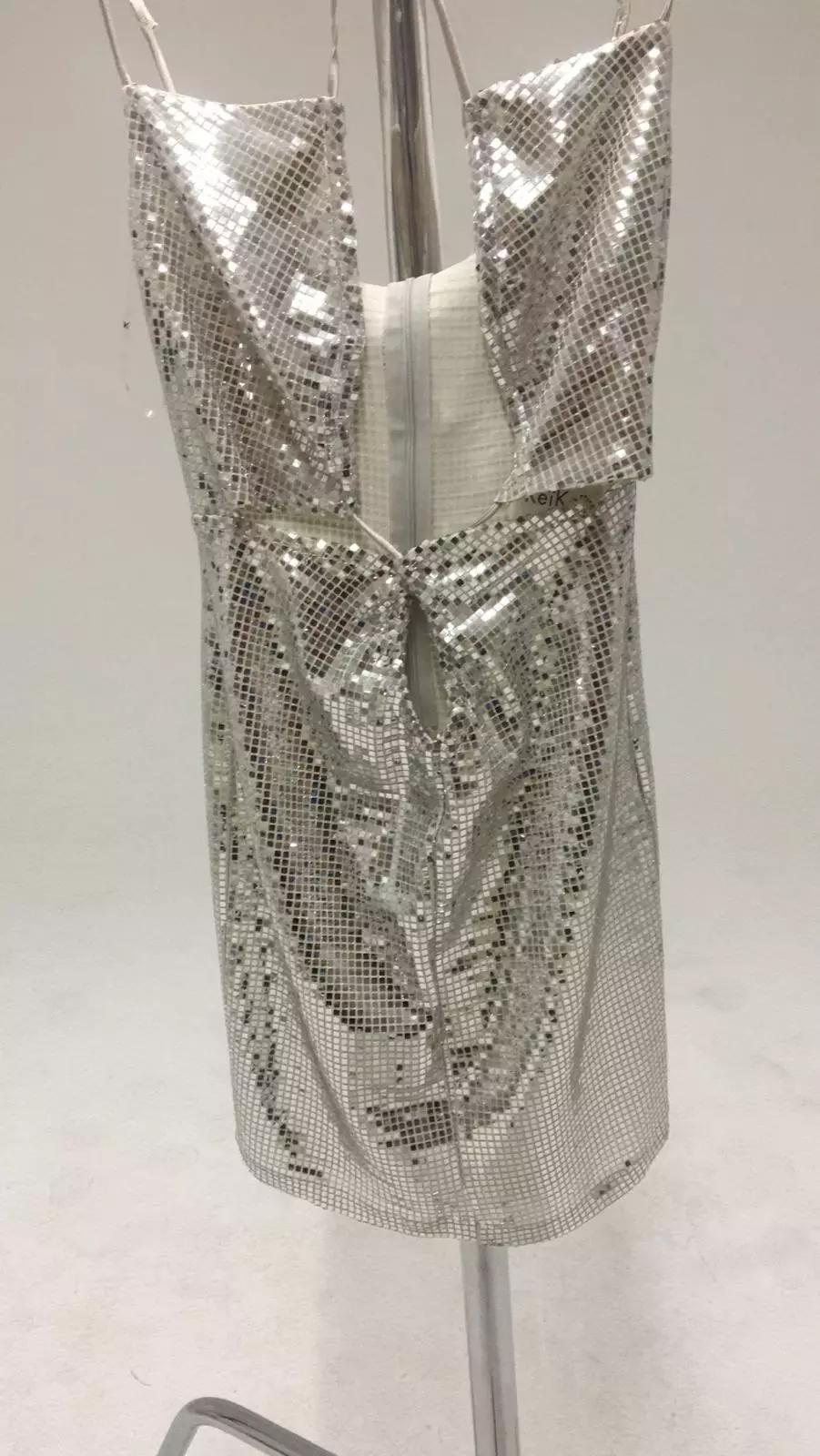 Silver sendy sleeveless mini dress