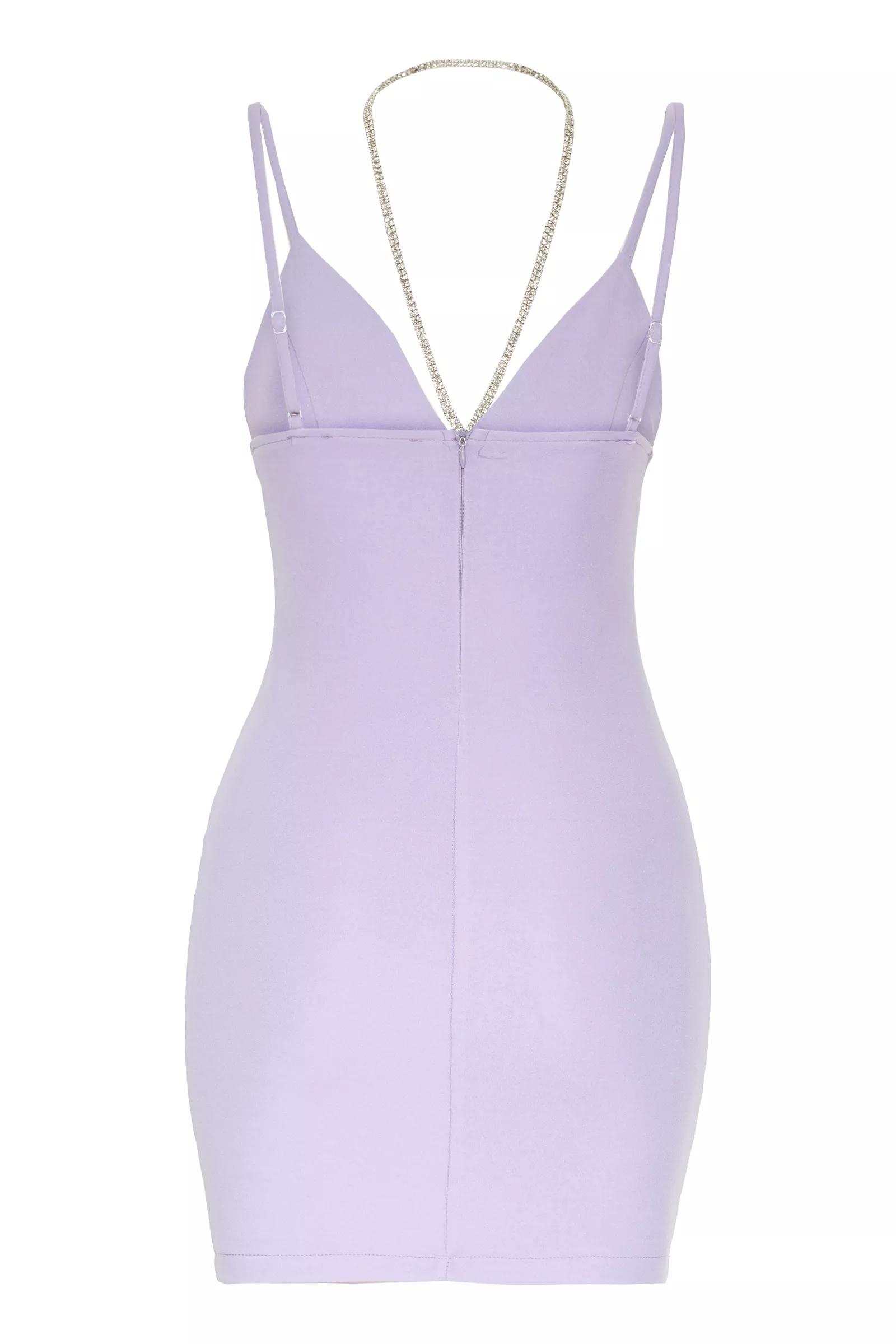 Lilac crepe sleeveless mini dress