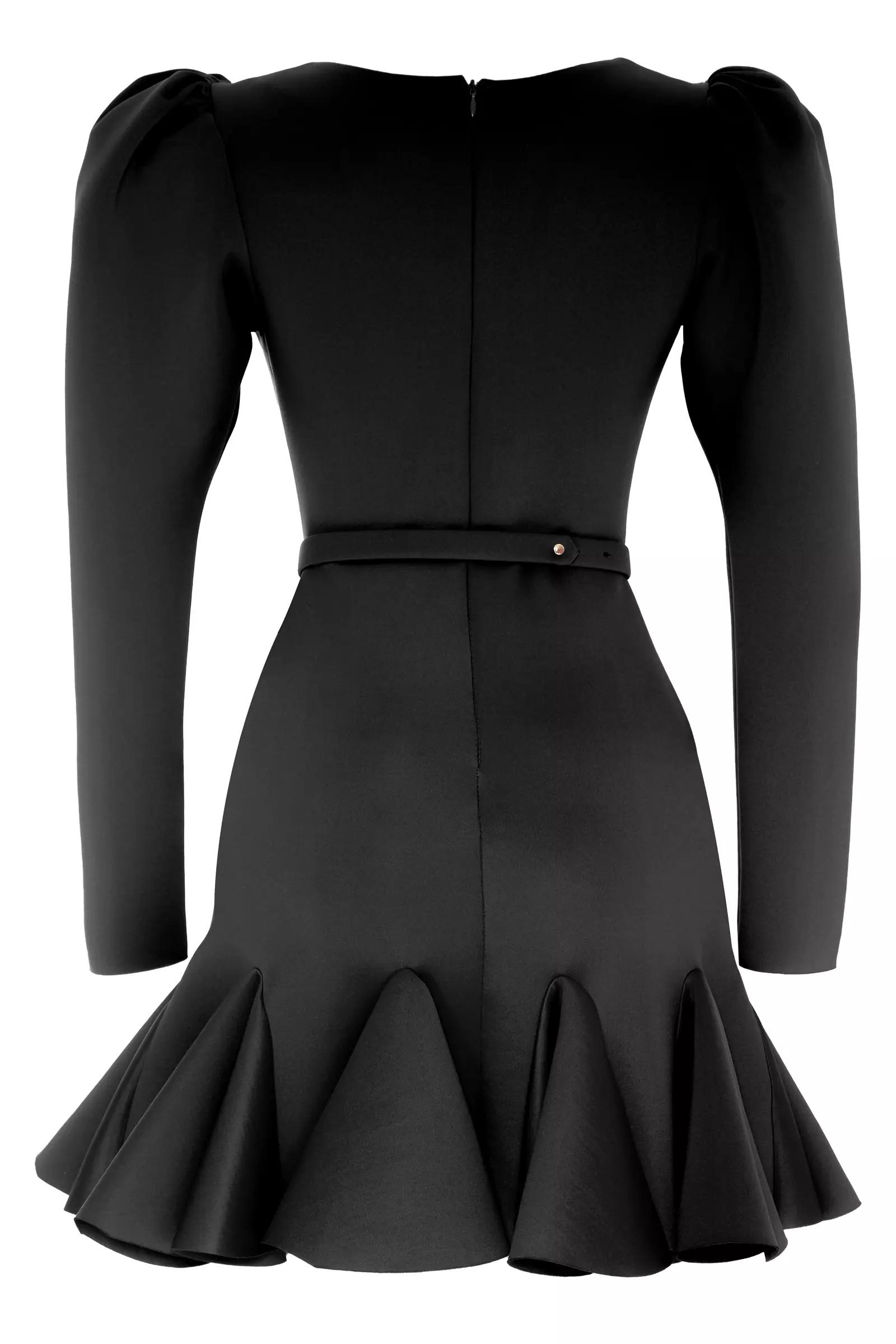 Black wowen long sleeve mini dress