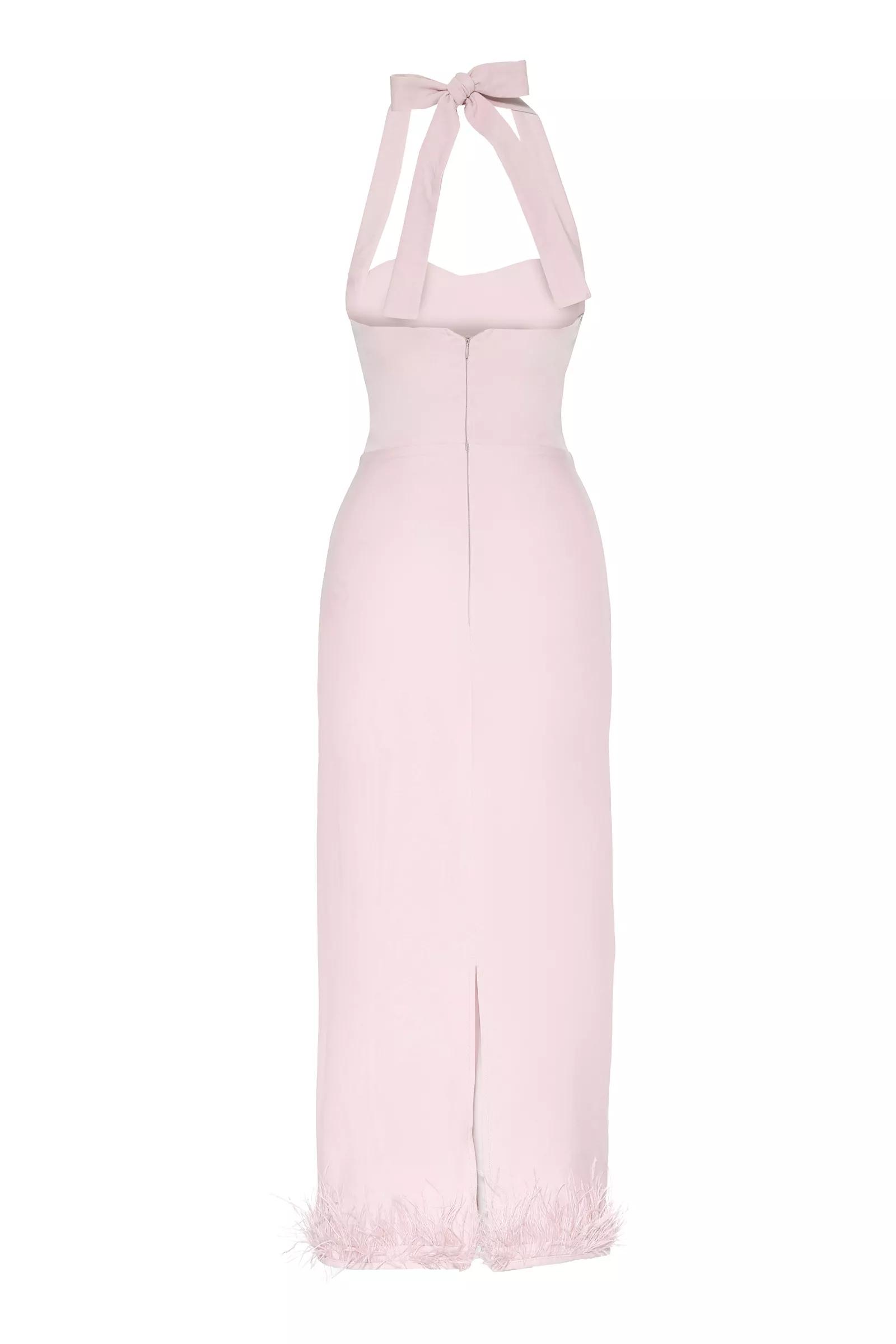 Blush crepe sleeveless midi dress