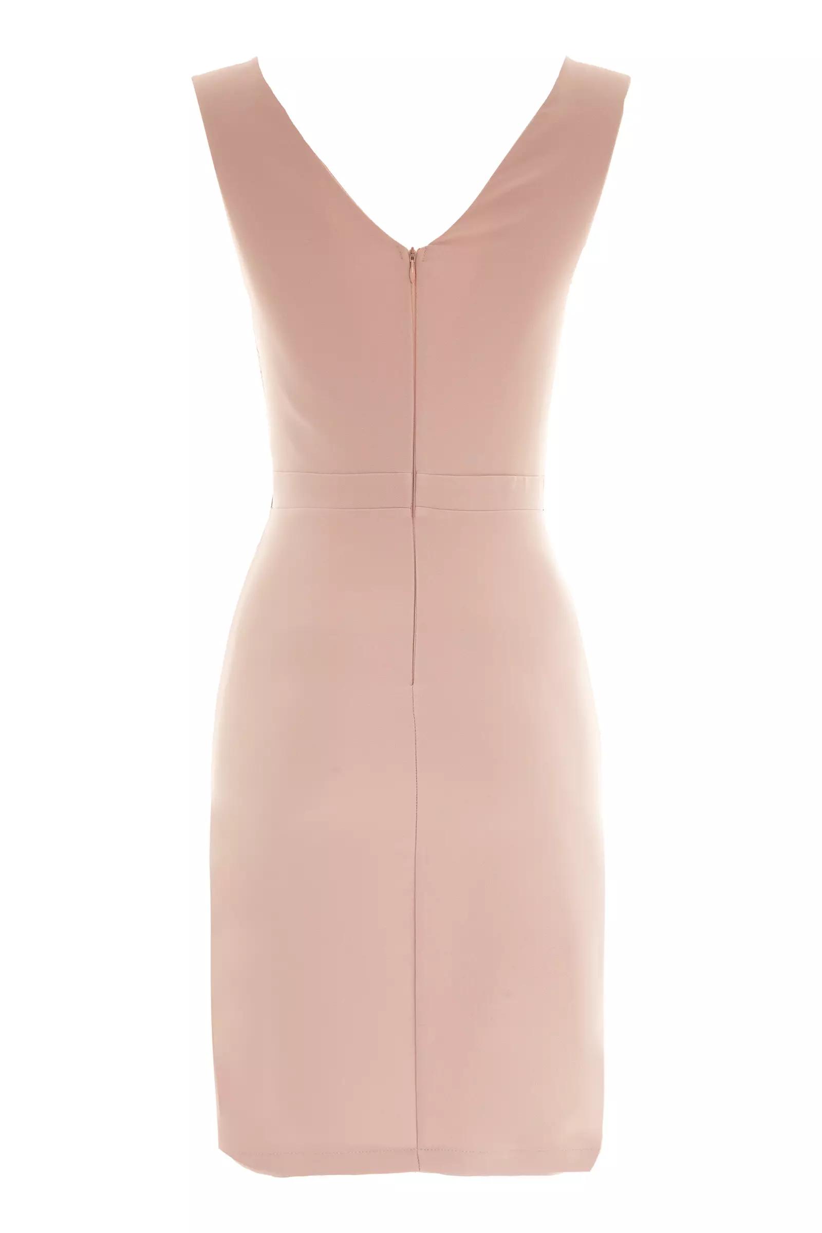 Blush crepe sleeveless mini dress