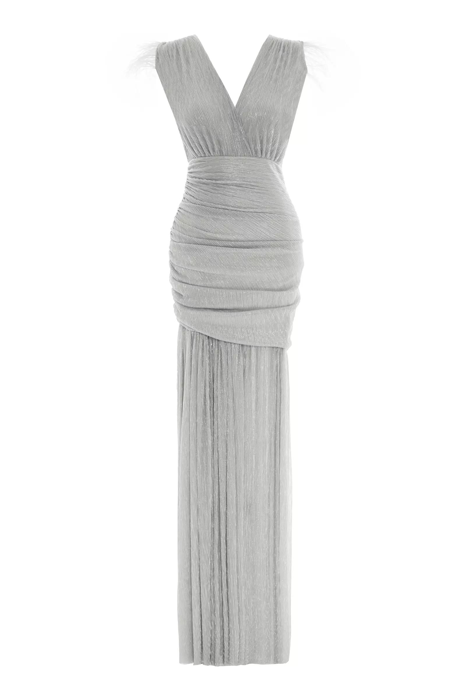 Silver moonlight sleeveless maxi dress