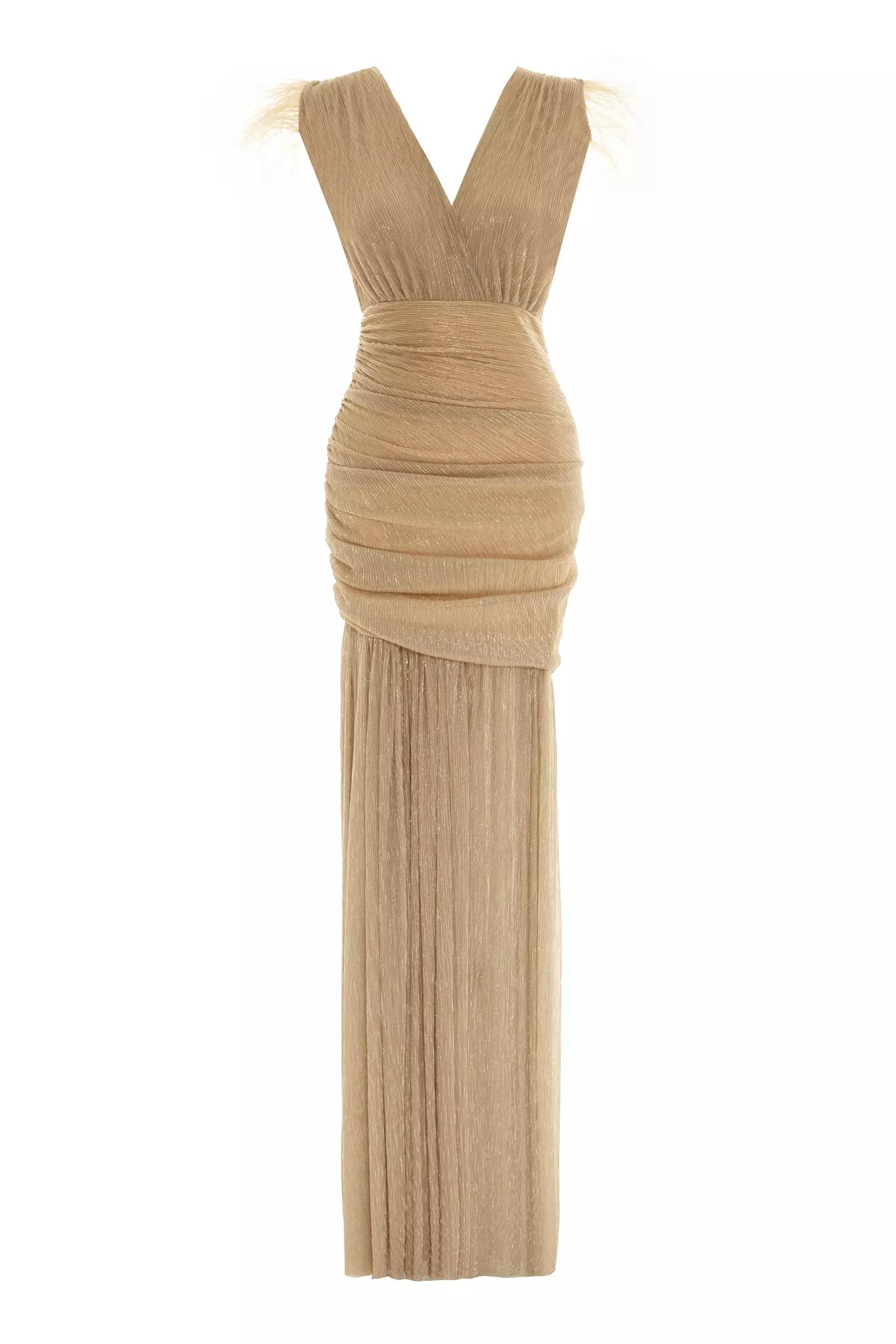 Gold moonlight sleeveless maxi dress