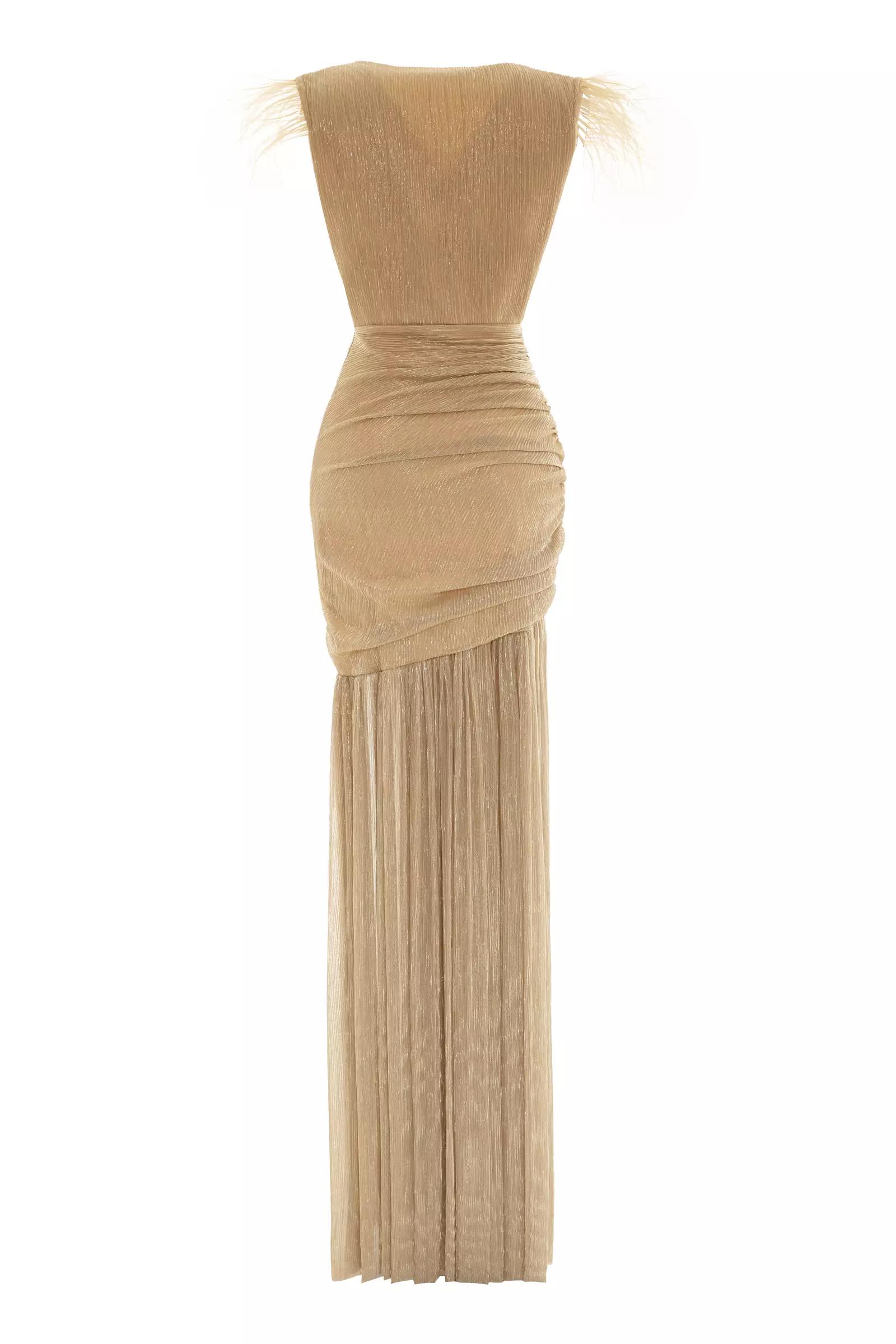 Gold moonlight sleeveless maxi dress