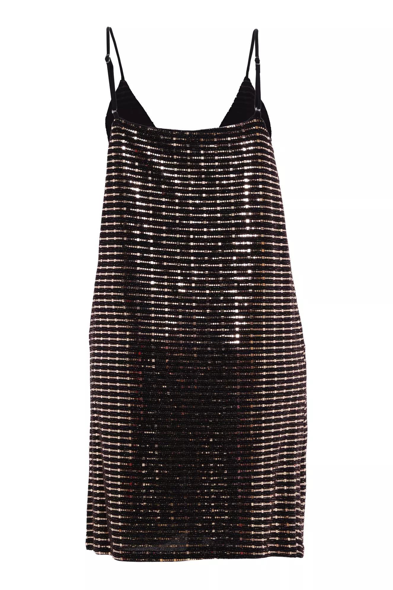 Silver sequin sleeveless mini dress