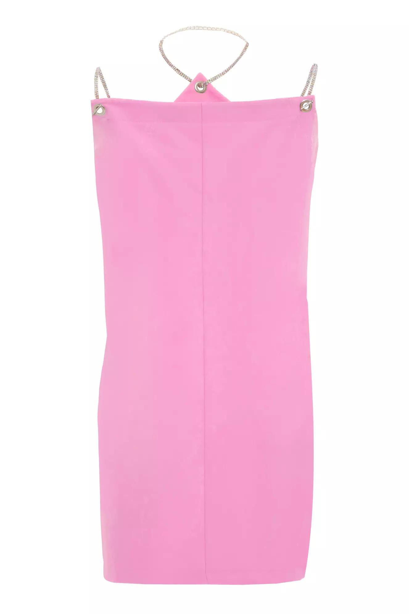 Pink crepe sleeveless mini dress