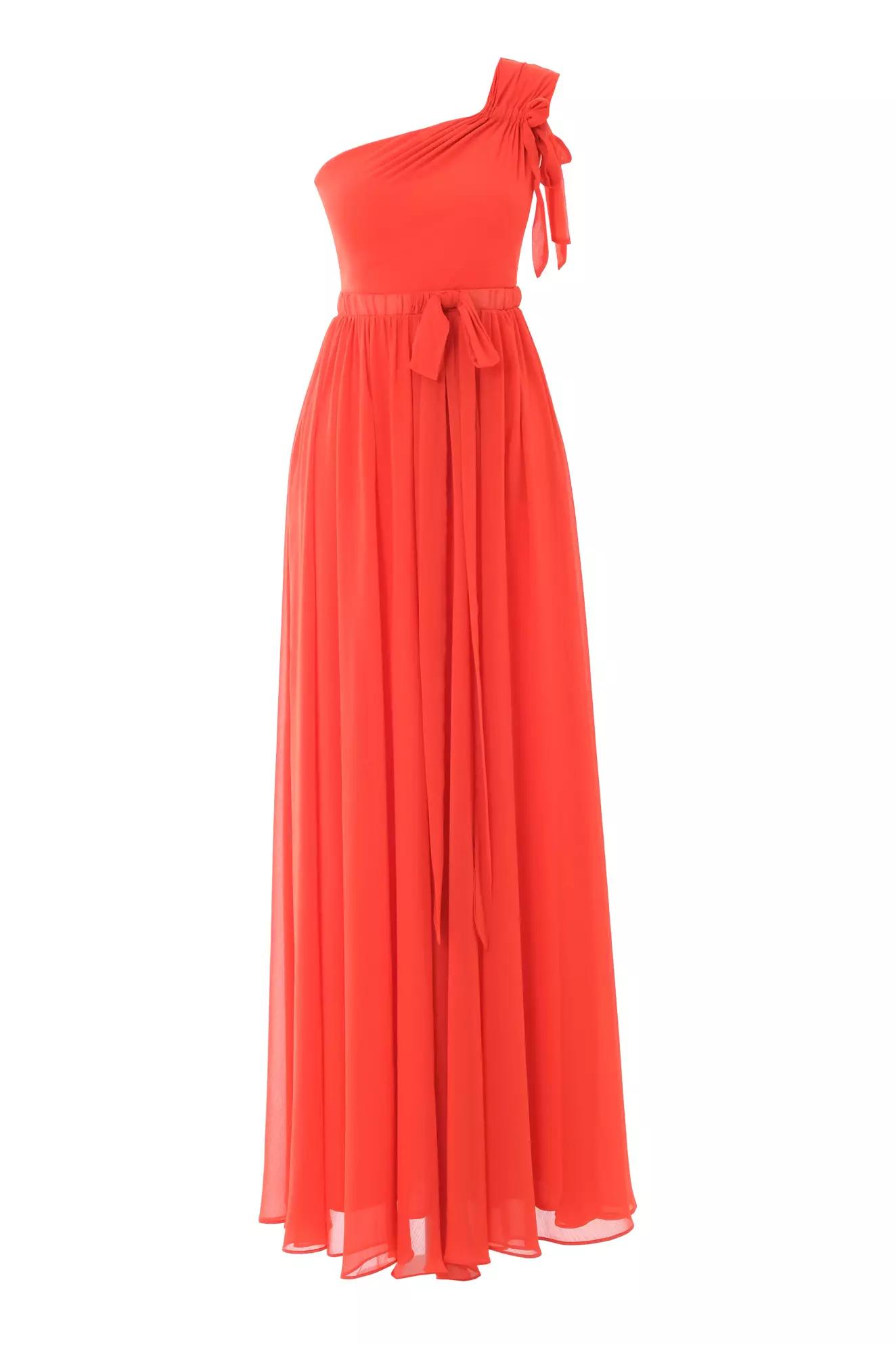 Coral sifon sleeveless long dress