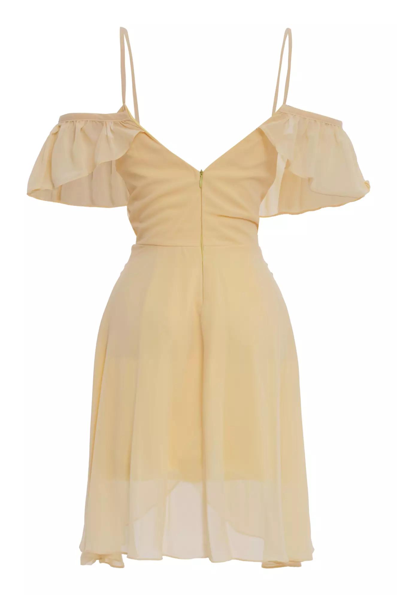 Yellow sifon short sleeve mini dress