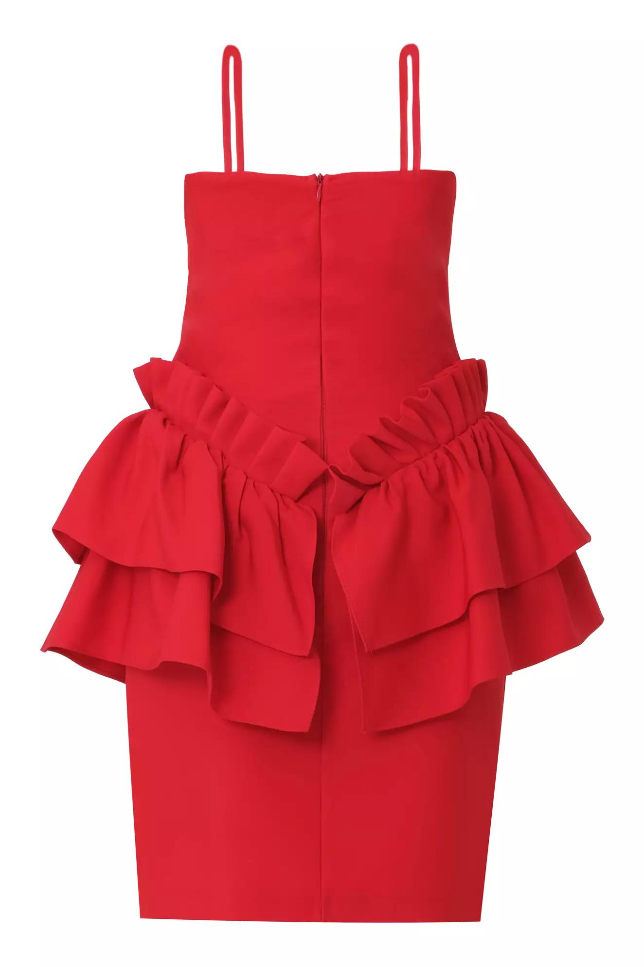 Red crepe sleeveless mini dress