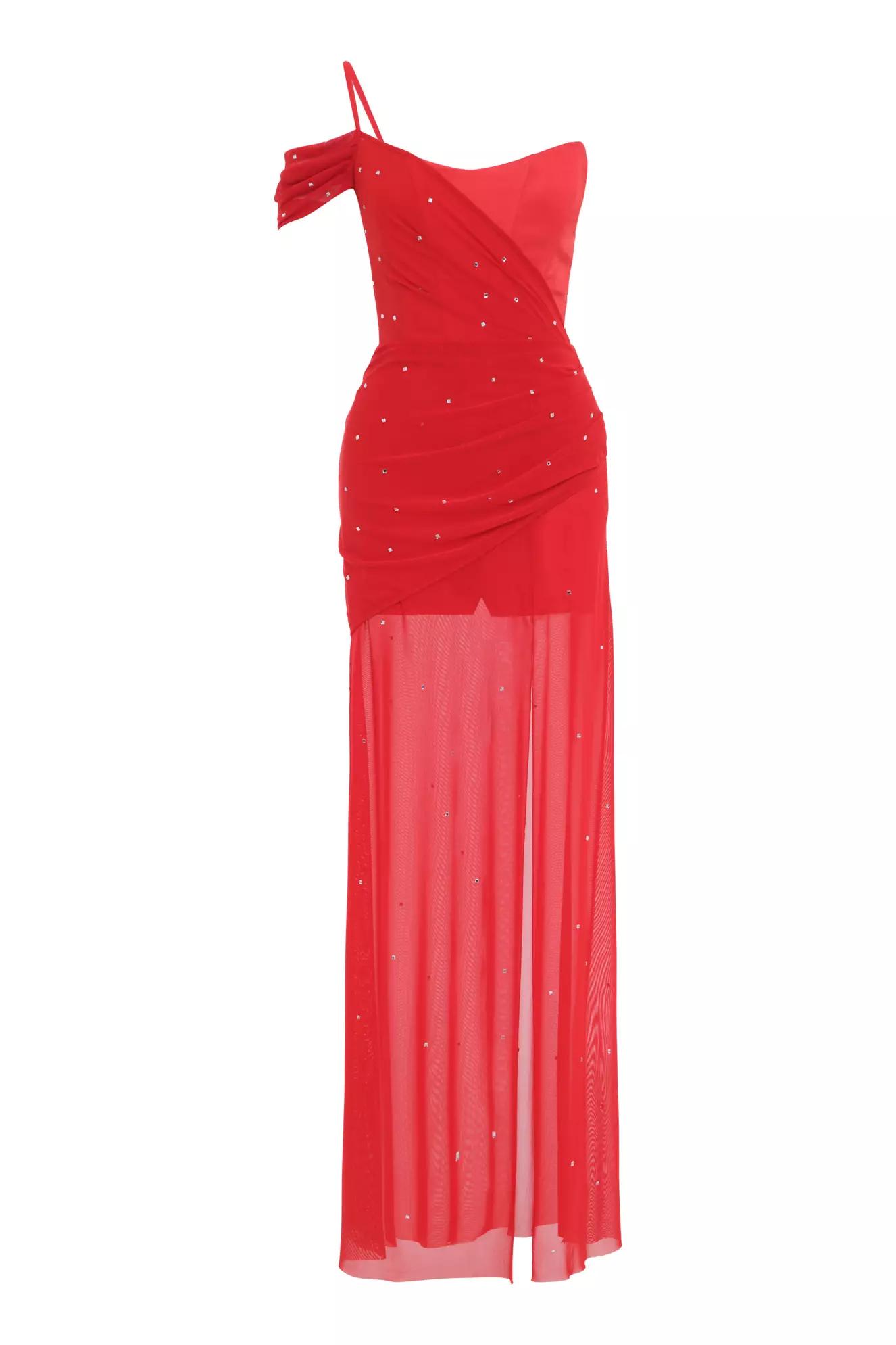 Red sendy sleeveless maxi dress