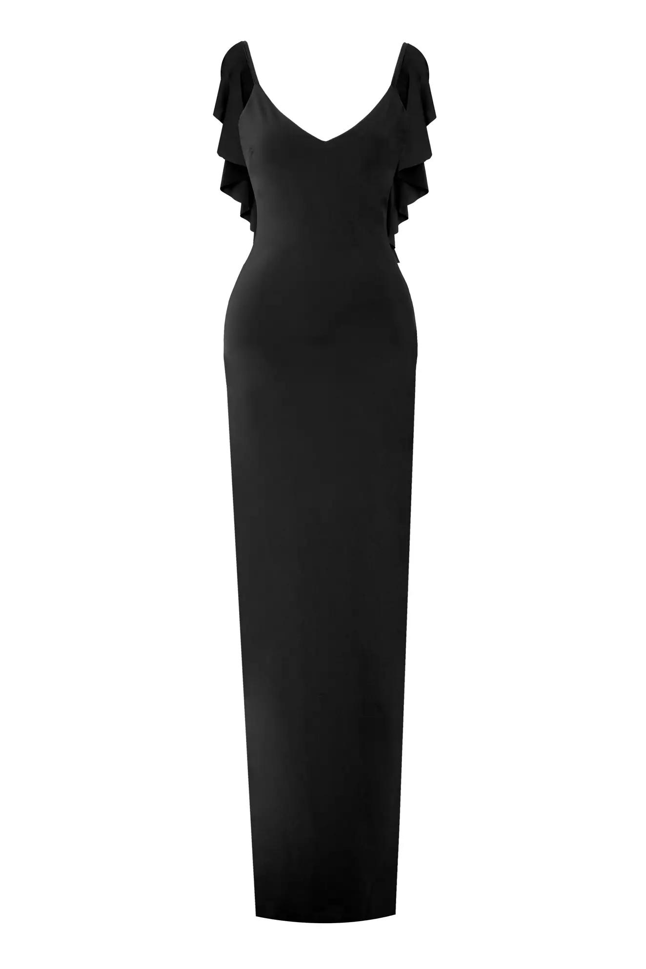 Black sendy sleeveless long dress