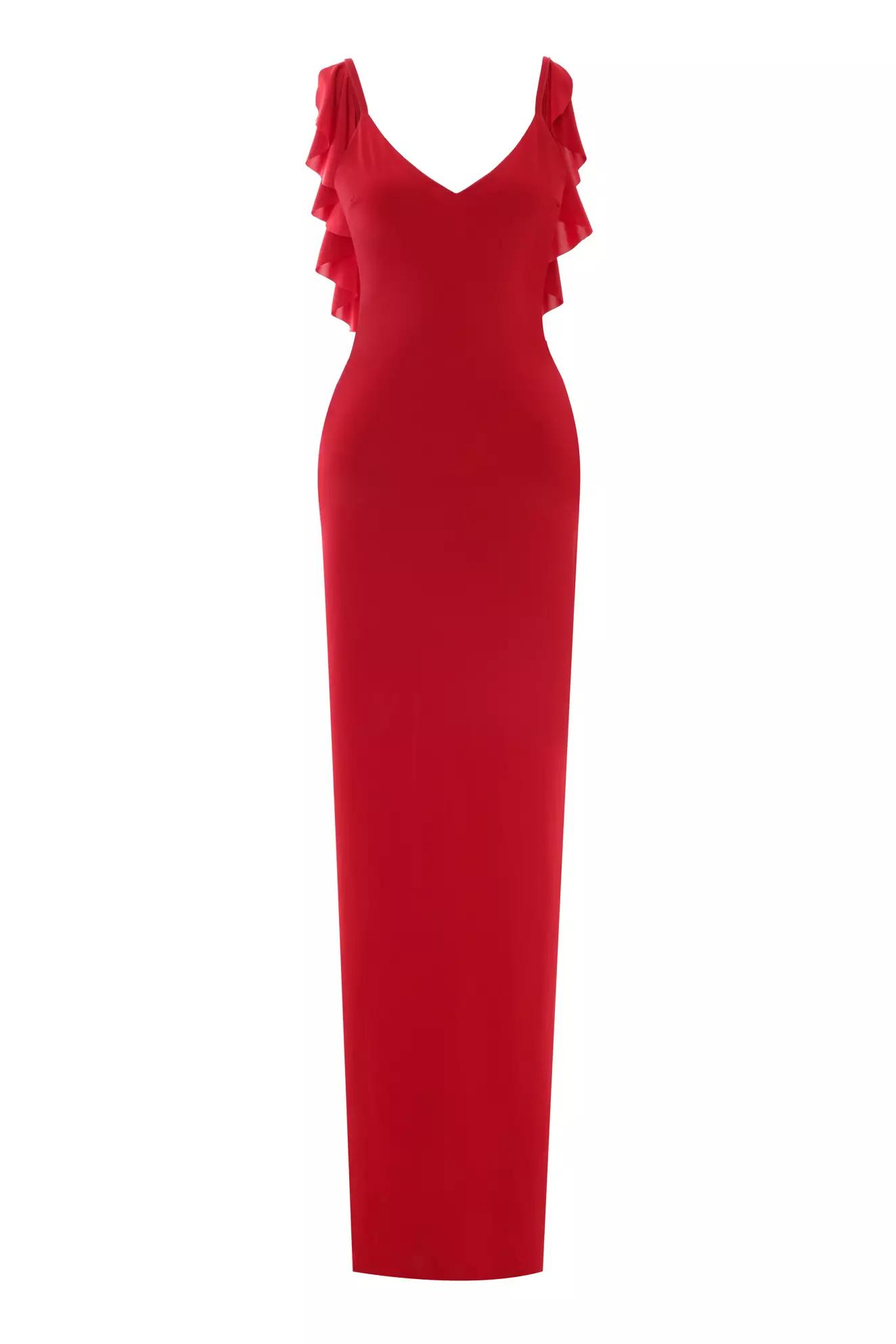 Red sendy sleeveless long dress