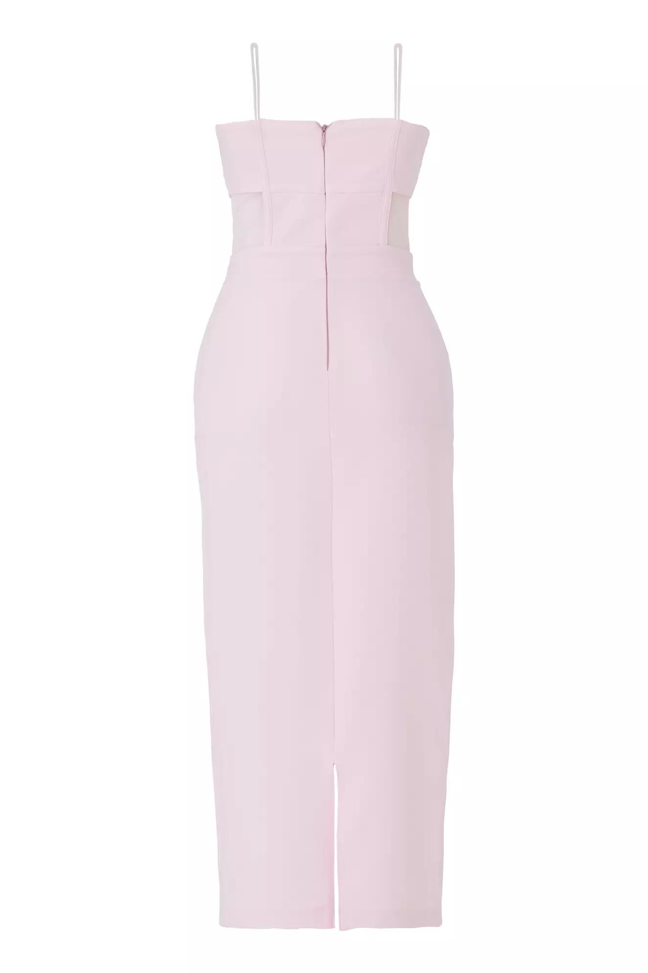 Blush crepe sleeveless midi dress