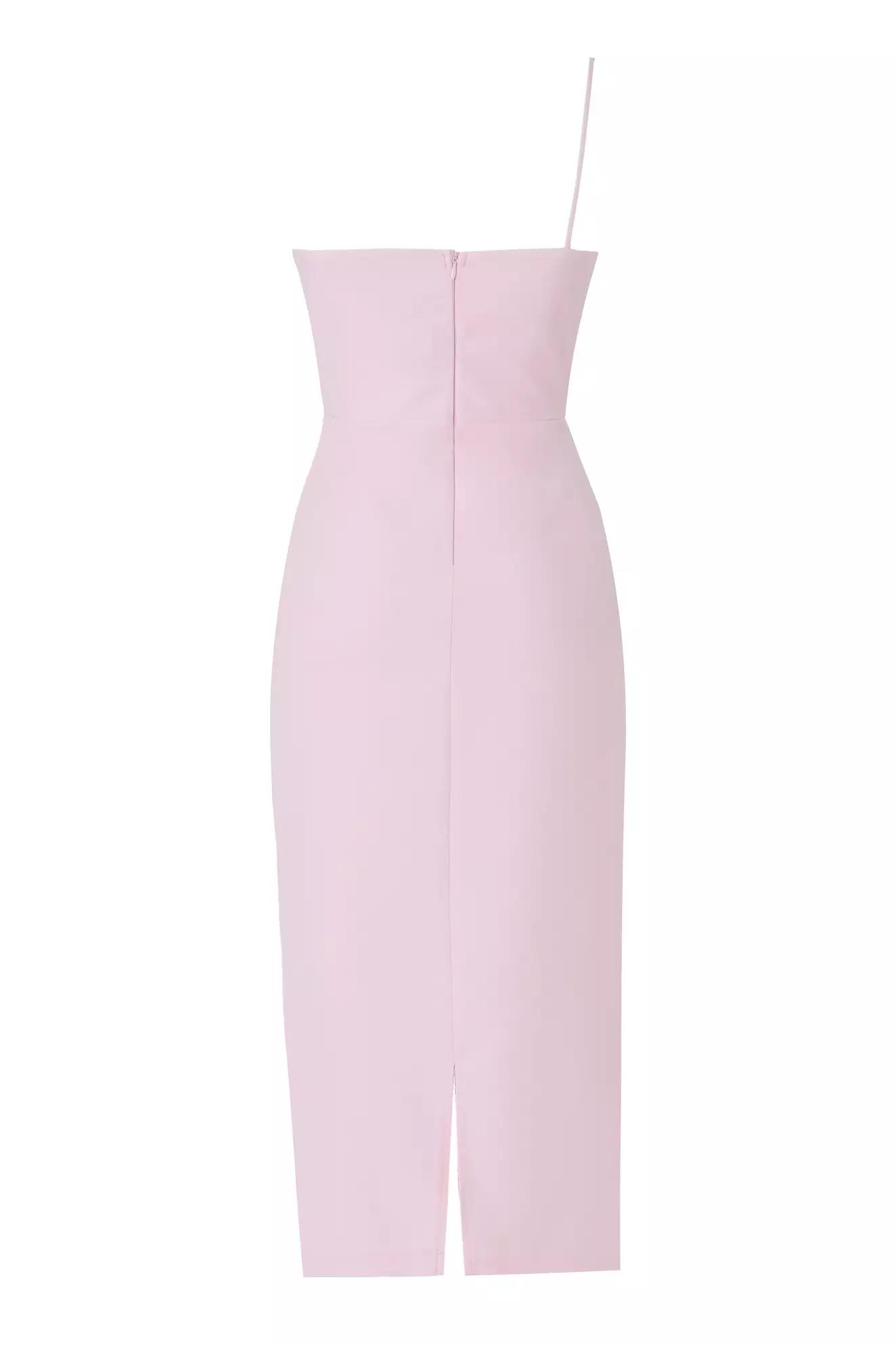 Blush crepe sleeveless midi dress