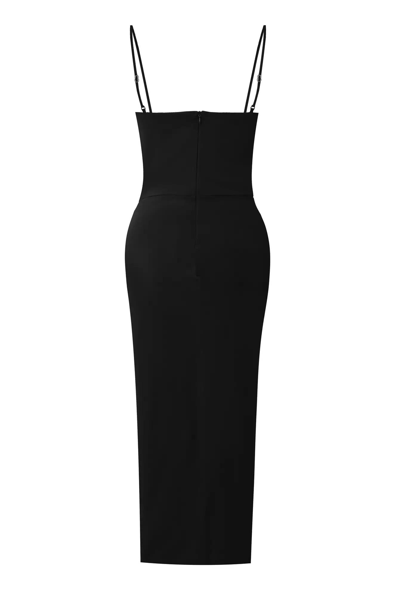 Black sendy sleeveless long dress