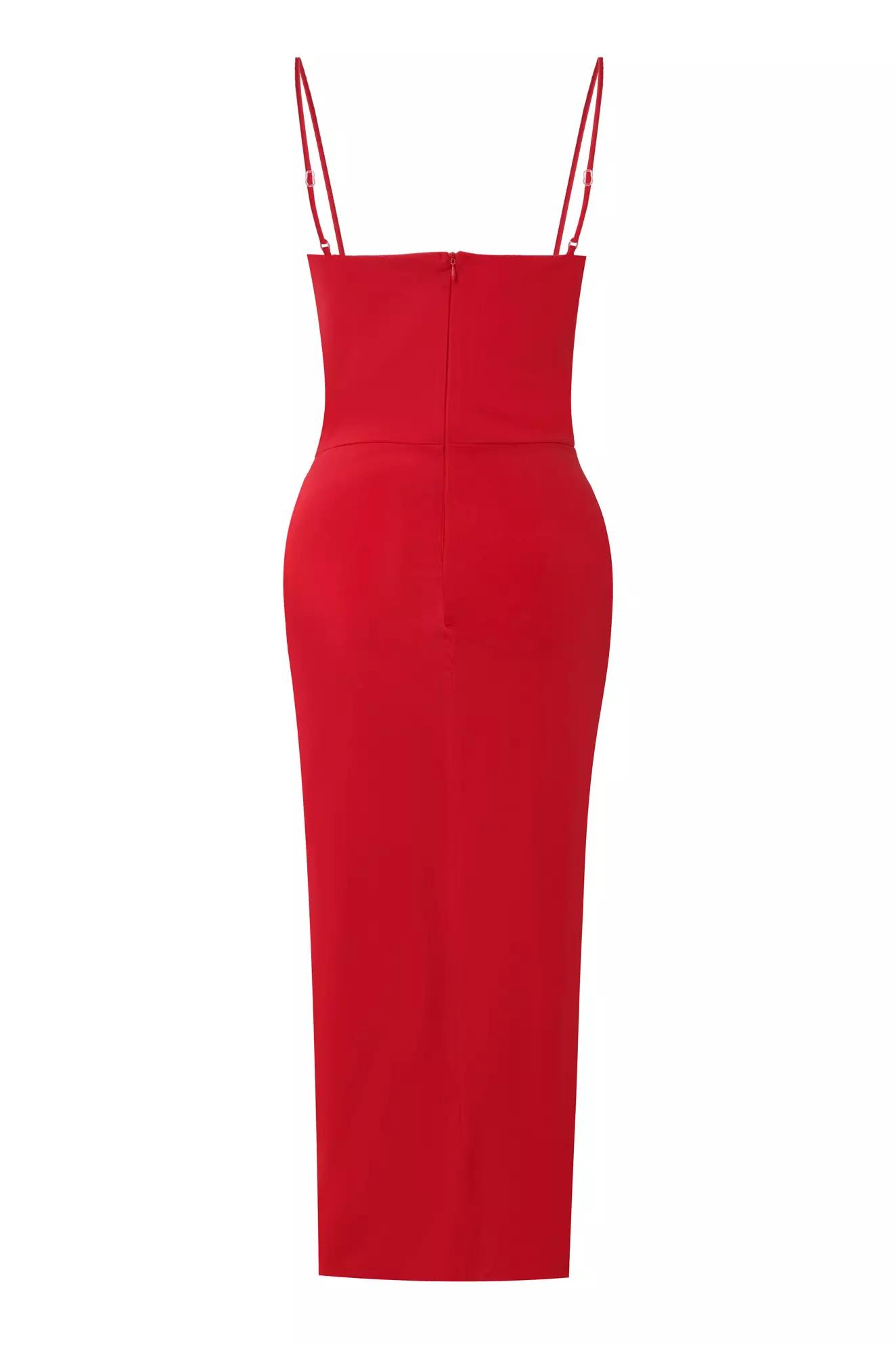 Red sendy sleeveless long dress